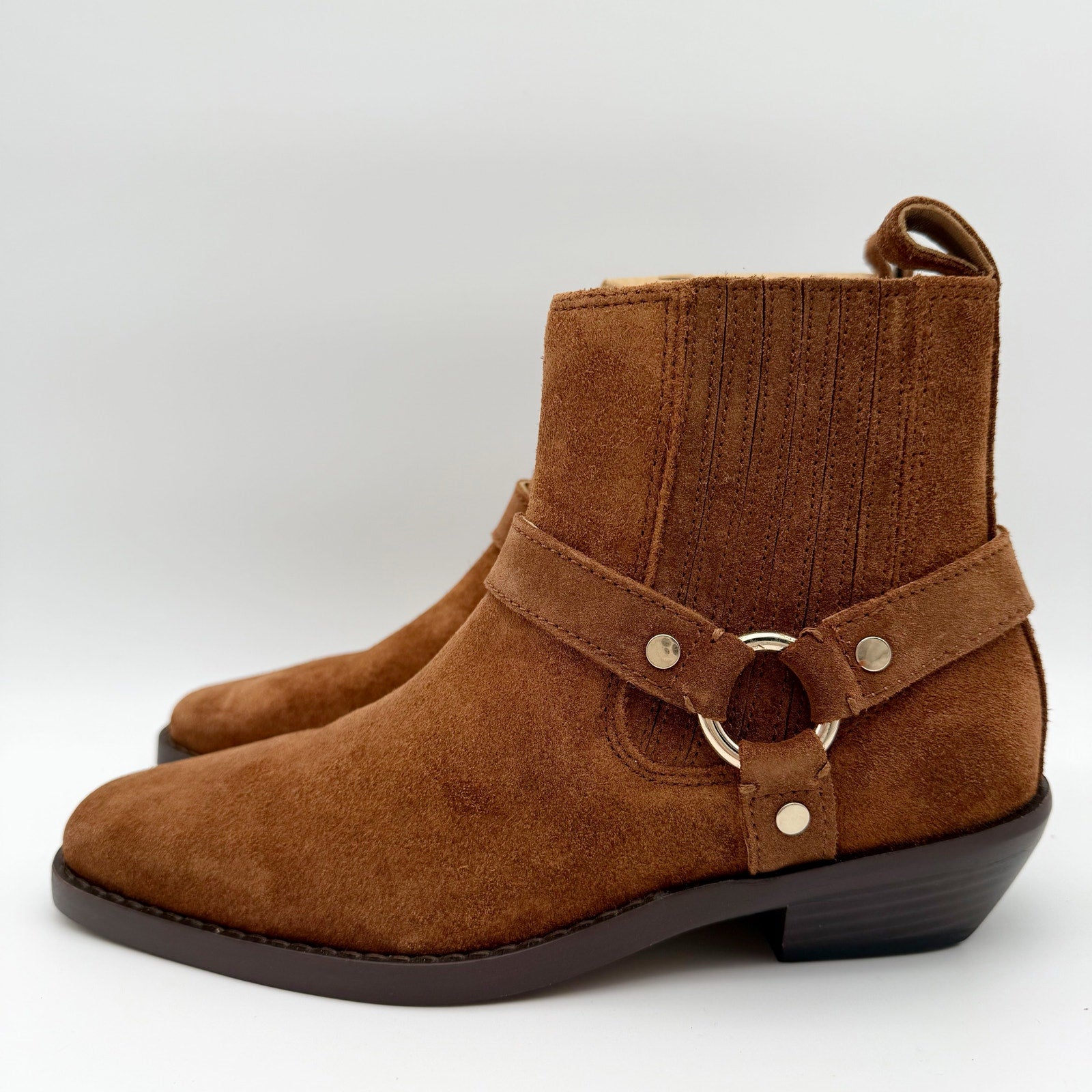 Madewell Womens The Santiago Western Ankle Boot US 6 Brown Suede NIB