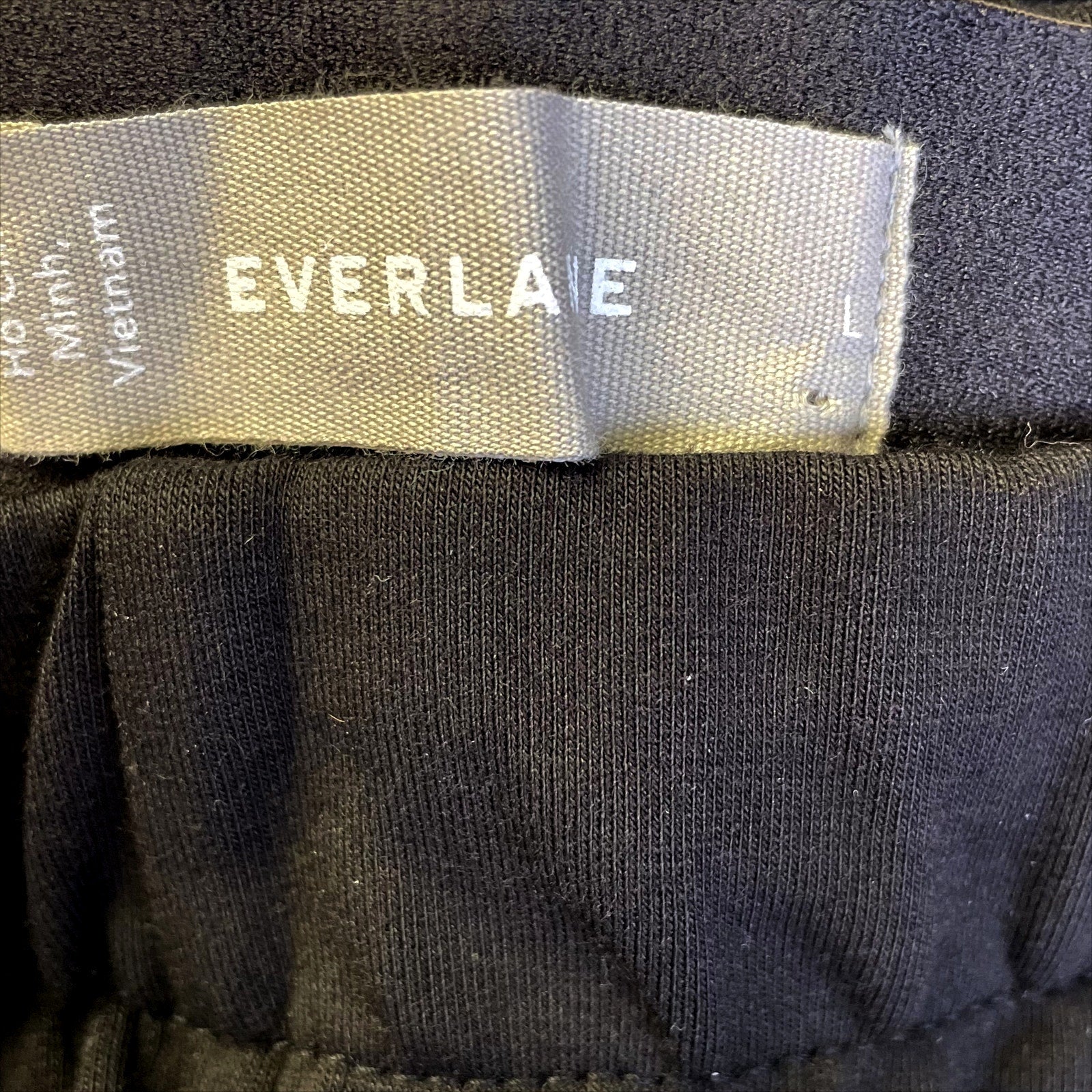 Everlane Womens The Dream Pants Large Black Knit Pull-On Taper Stretch Ankle NWT