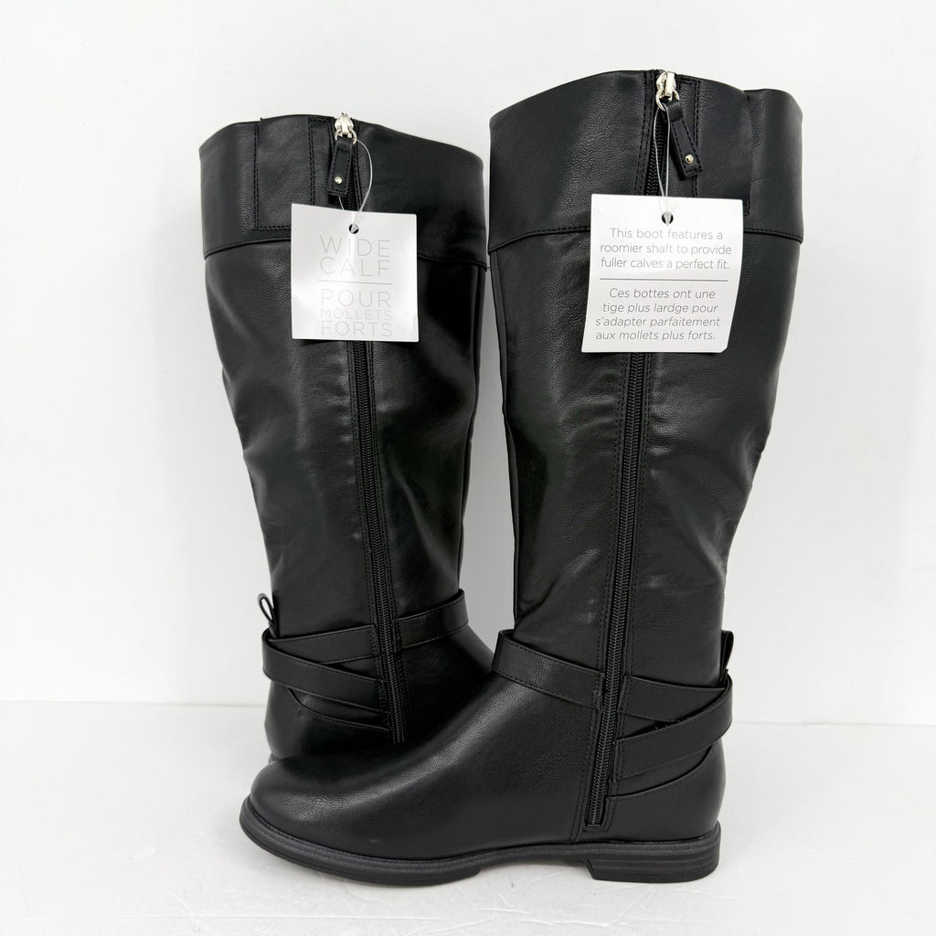 Dr. Scholls Womens Hello Rider Knee High Boot US 9 M Wide Calf Black NWT