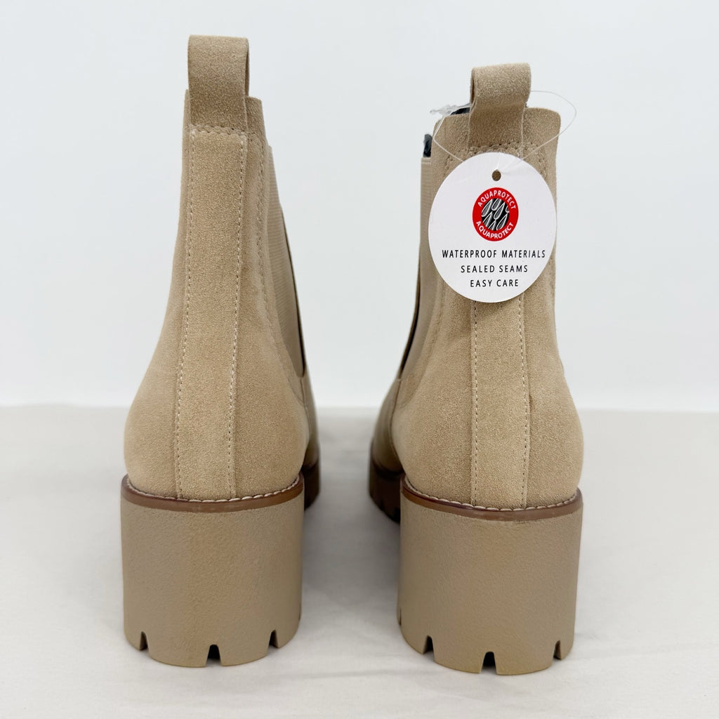 Blondo Womens Dyme Ankle Boots US 10 M Beige Sand Suede Waterproof NWOB
