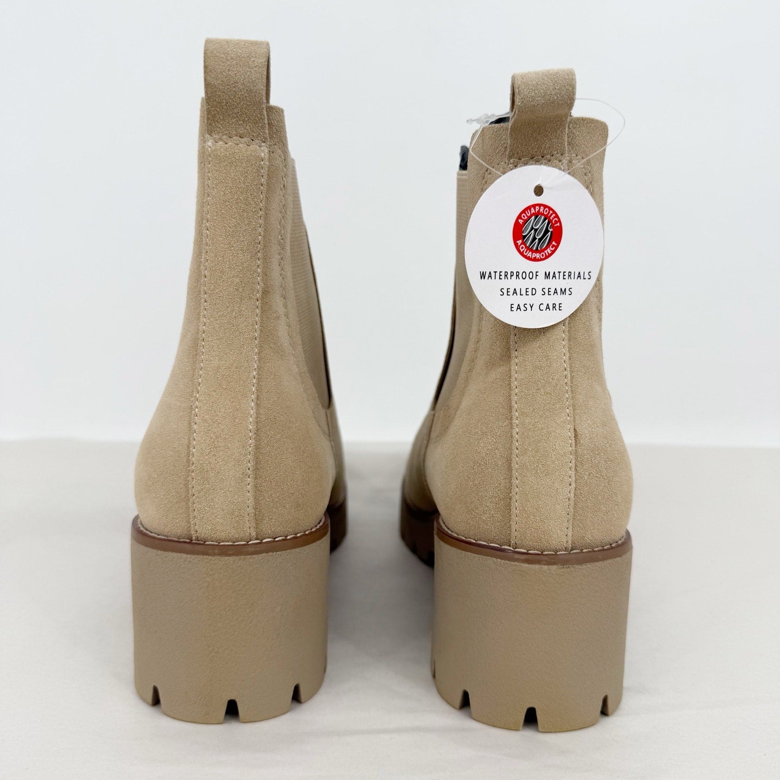 Blondo Womens Dyme Ankle Boots US 10 M Beige Sand Suede Waterproof NWOB