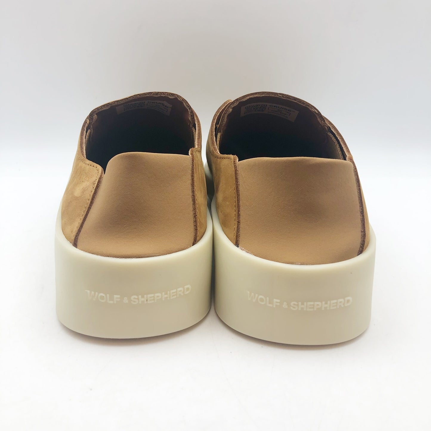 Wolf & Shepherd Mens 7.5 Womens 9 Cruise Ace Slip On Sneaker Tan Sandstorm NIB