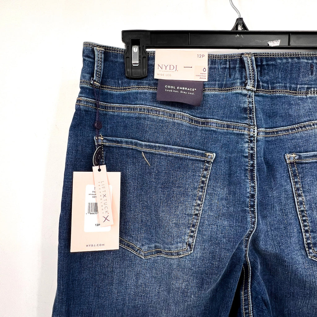 NYDJ Womens Major Wide Leg Capri Jeans 12 PETITE Serendipity Blue NWT