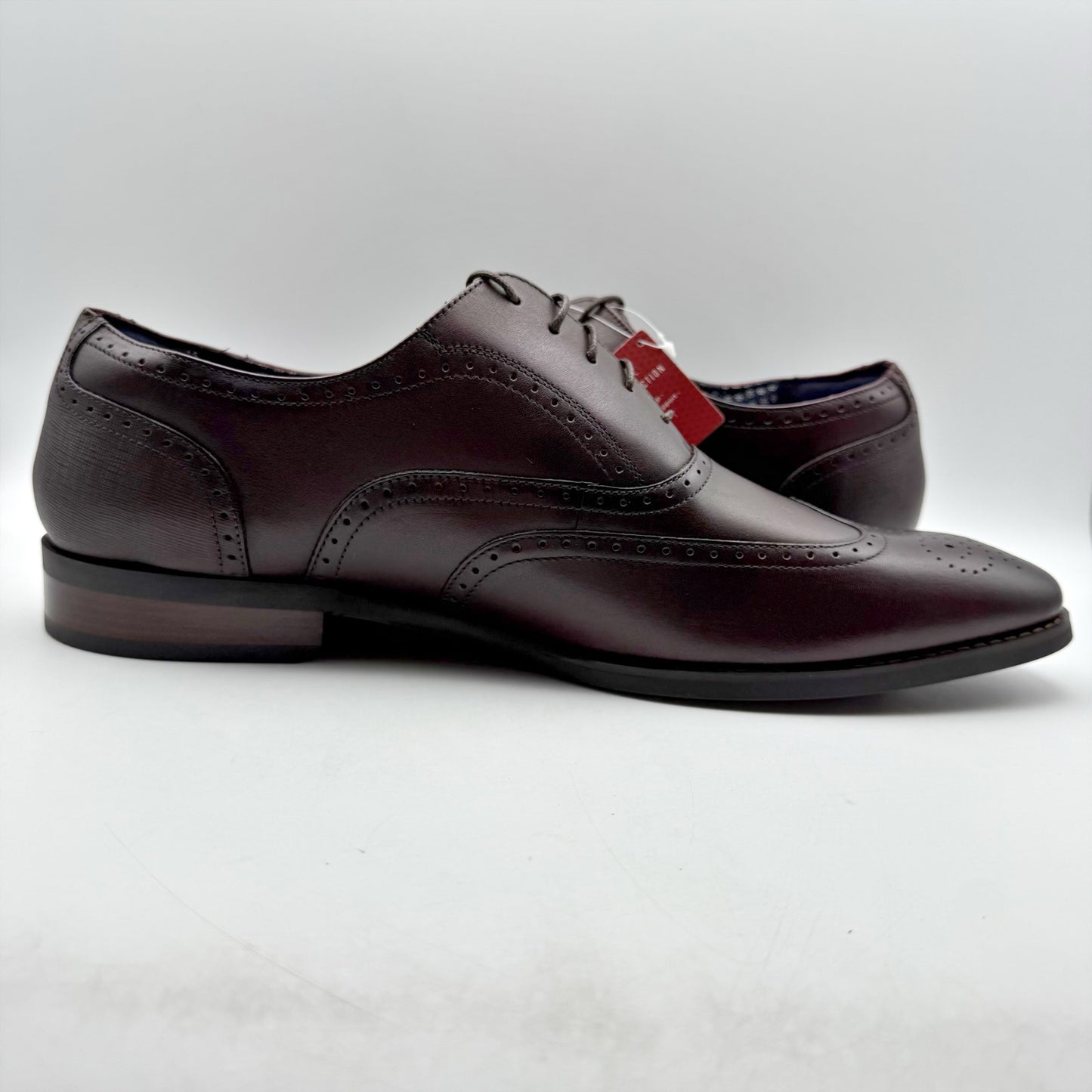 Stacy Adams Mens Kaine Wing Tip Lace-Up Oxford Shoes 15 M Burgundy Leather NWOB