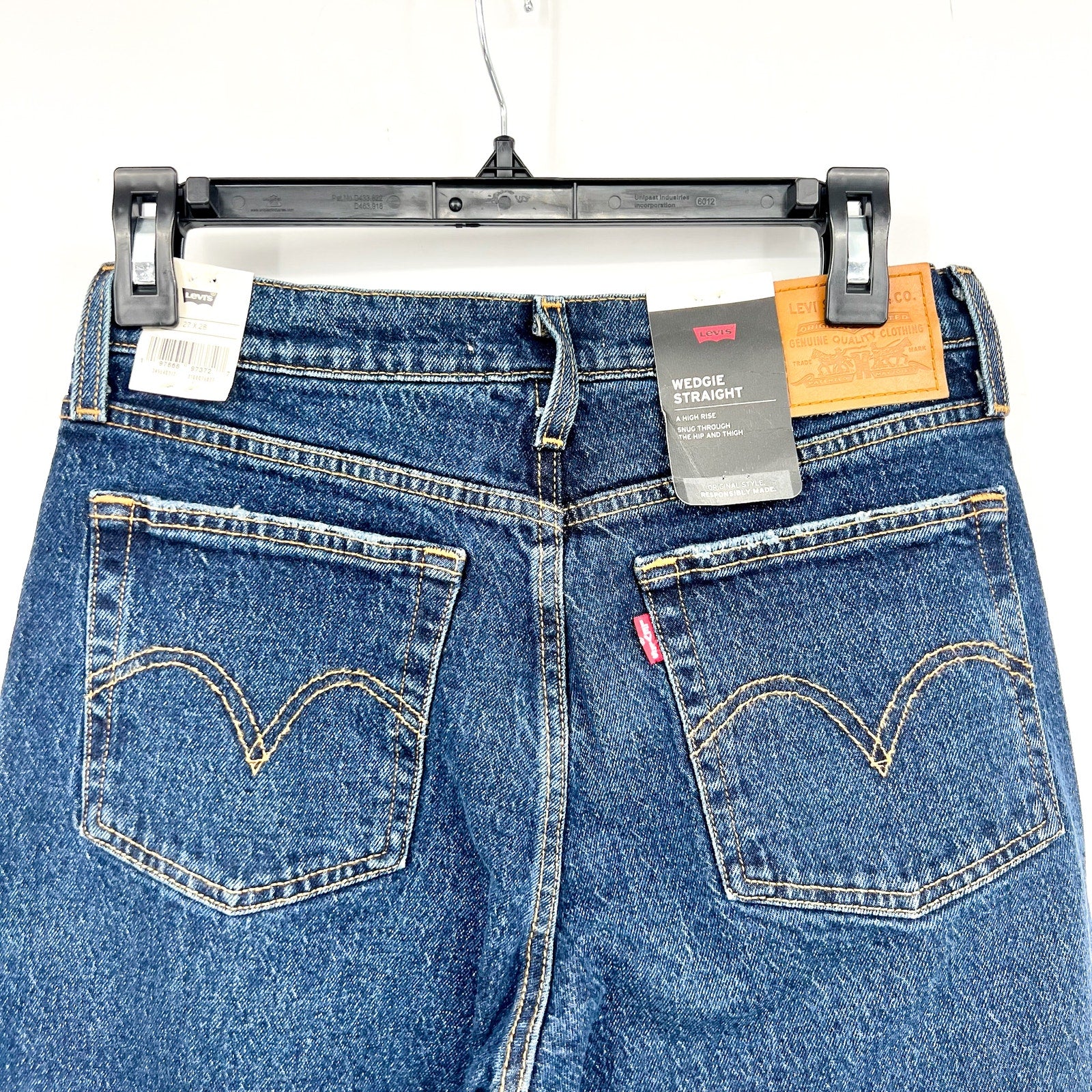 Levi's Womens Wedgie Straight Ankle Jeans 27x28 Indifferent Indigo 349640217 NWT