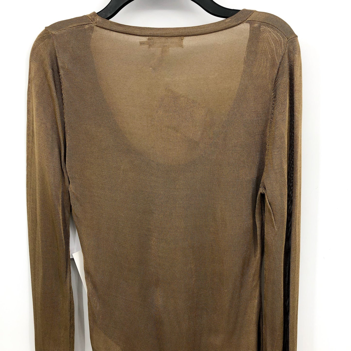 GOOD AMERICAN Scoop Neck Sheer Bodysuit Pale Gold 2 Medium