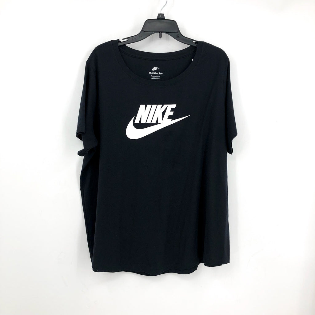 NIKE Women's Club Essentials Logo T-shirt 2X Black Short Sleeve NWT