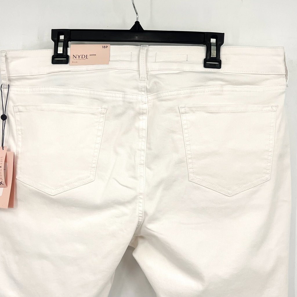 NYDJ Womens Ella Denim Shorts Size 18 PETITE Optic White 8" Inseam NWT
