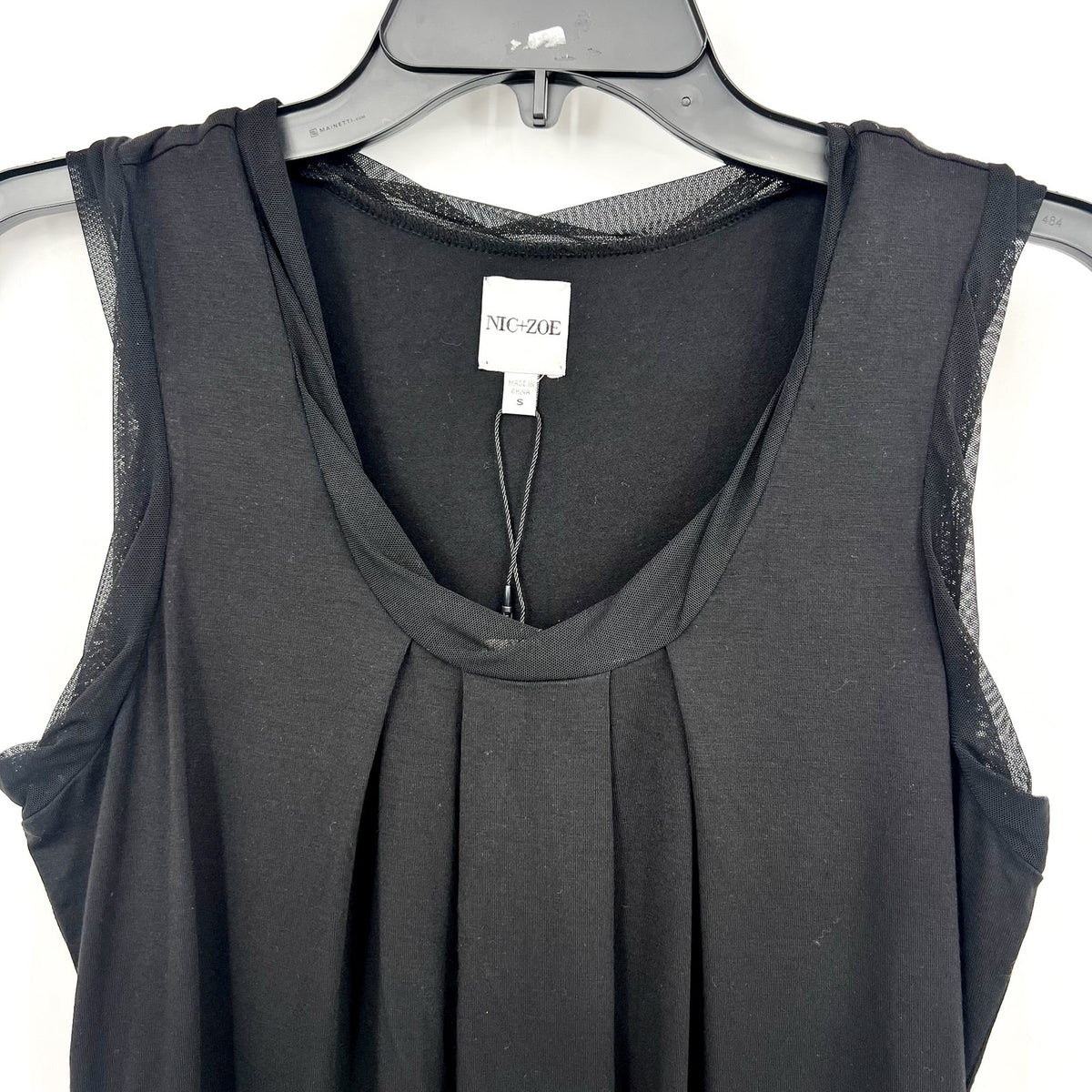 NIC+ZOE Women's Date Night Drape Tank Top Small Black Sleeveless NWT