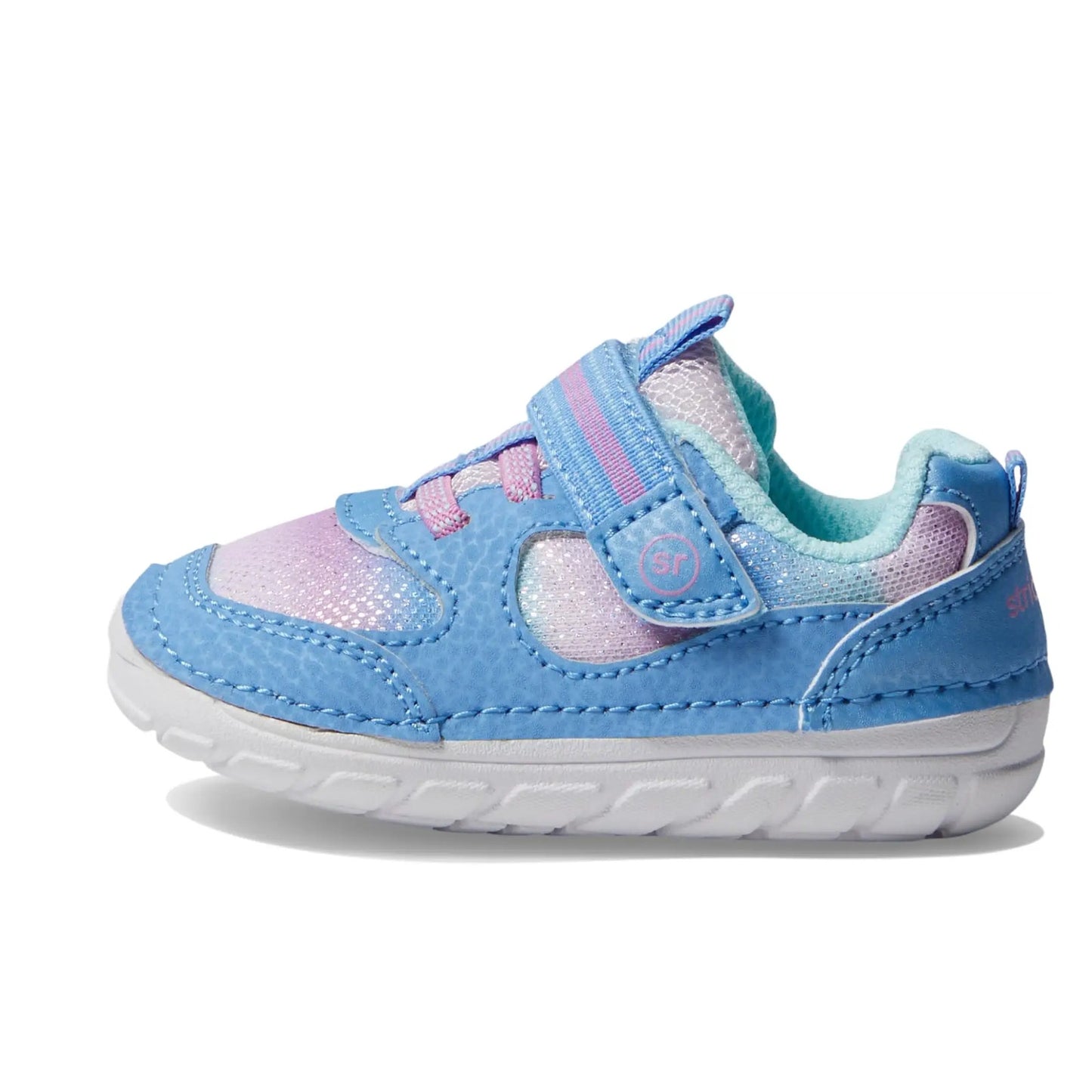 Stride Rite SM Turbo Girls Sneaker Size 6 Blue Pink White Kids Shoe NIB