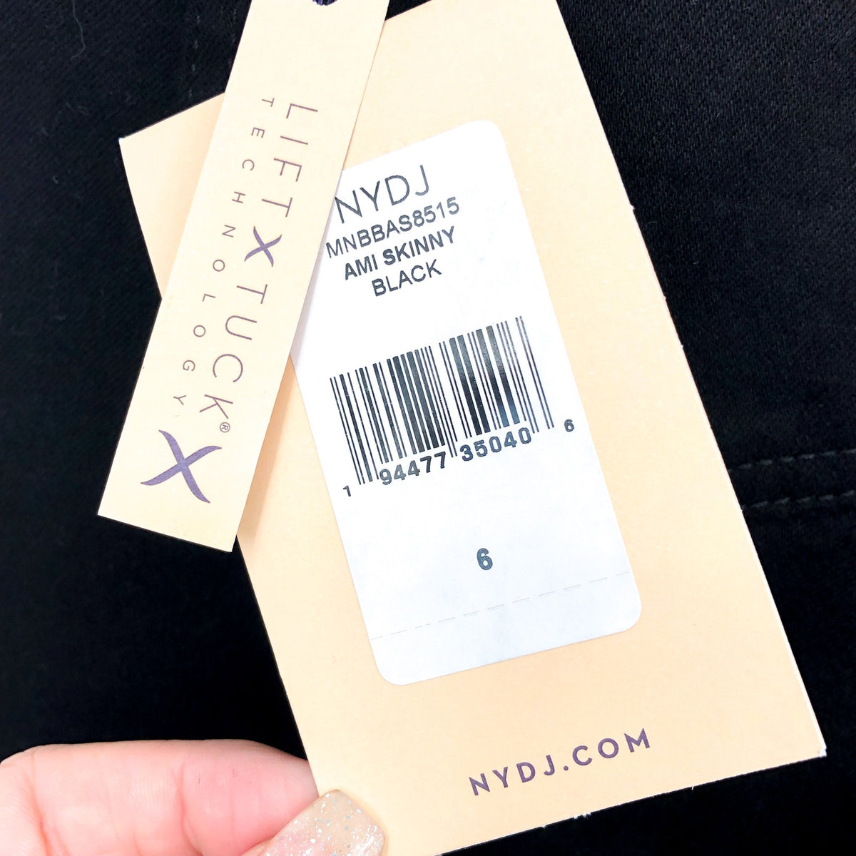 NYDJ Women's Ami Skinny Jeans Size 6 Black High Rise Lift Tuck Technology NWT