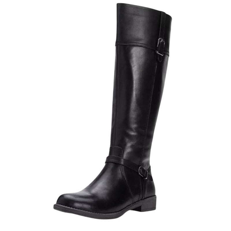 Propet Womens Tasha Knee High Boots US 9 EU 40 Black Leather Flats NWOB