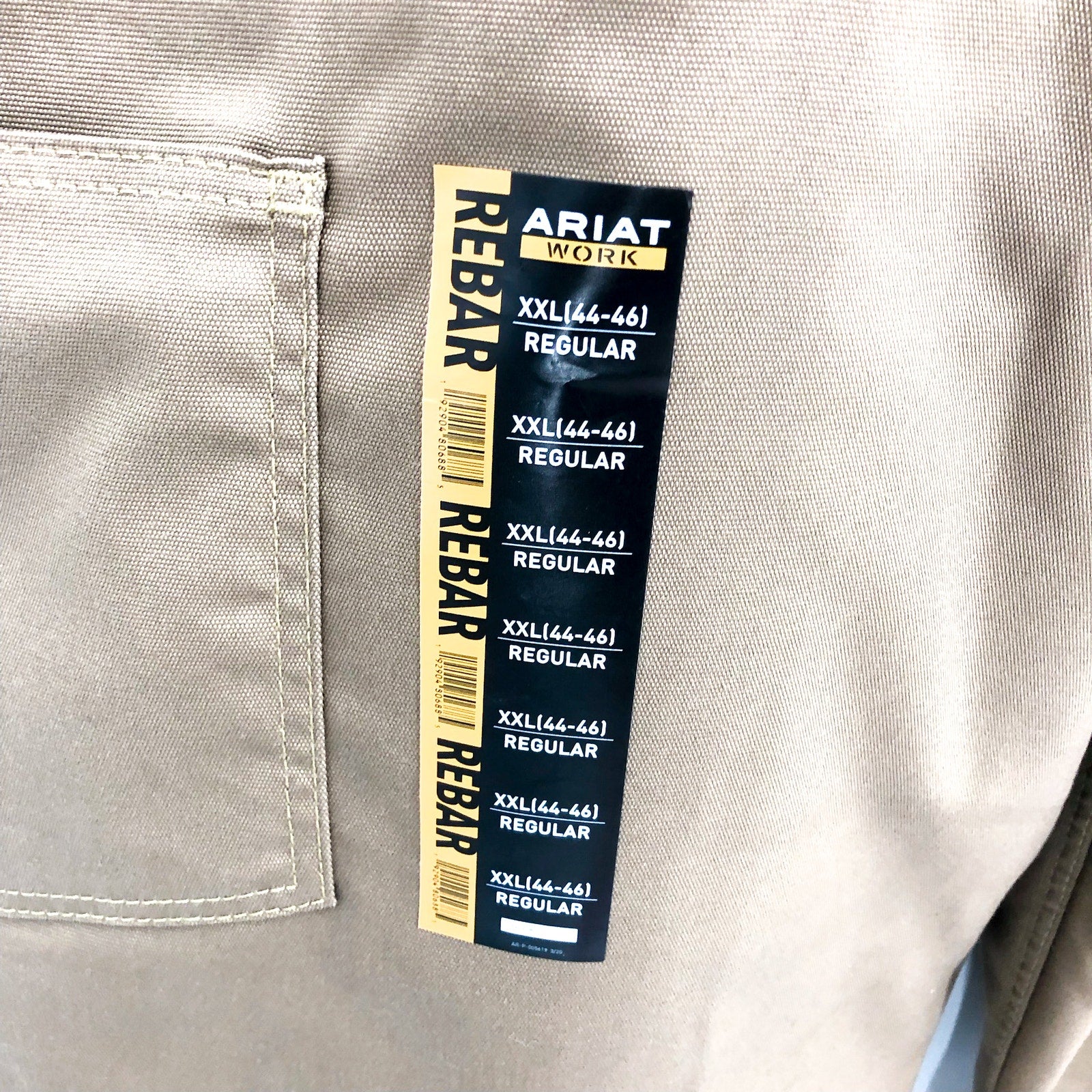 ARIAT Men's Rebar Duracanvas Insulated Bib Overalls XXL Tan Khaki NWT
