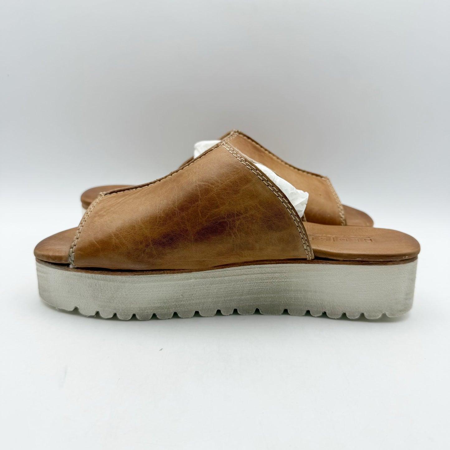 Bed Stu Womens Fairlee II Platform Sandals US 7 EU 37 Tan Rustic Leather NIB