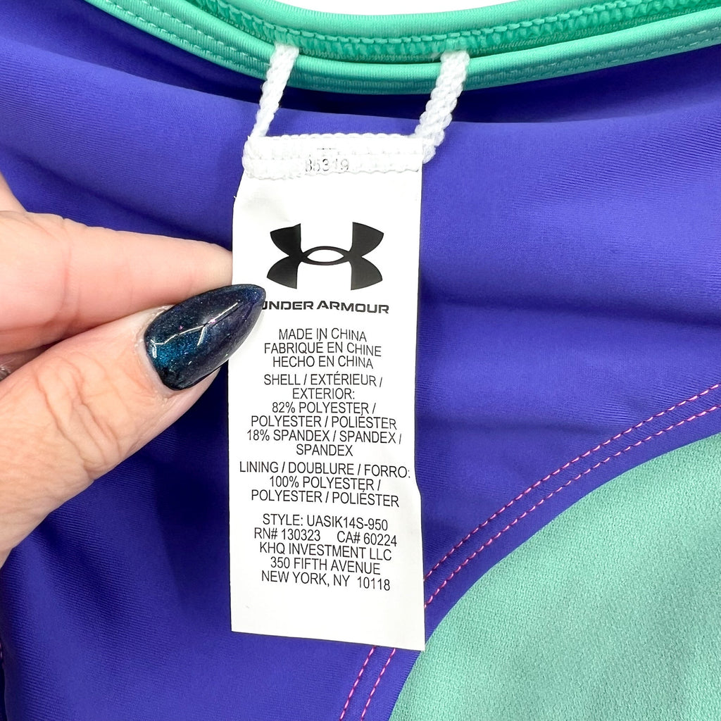 UNDER ARMOUR Girls Tankini & Hipster Bikini Swimsuit Size 16 Pink Blue NWT