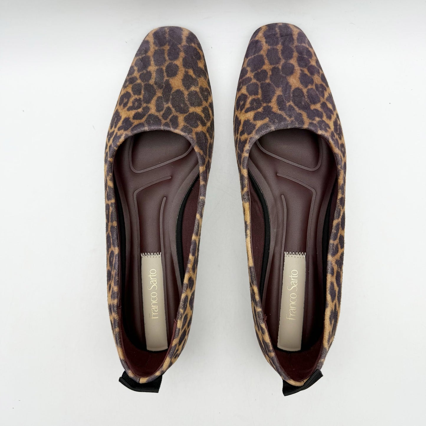 Franco Sarto Womens Vana Ballet Flat US 8 Wide EU 38.5 Brown Leopard Leather NIB