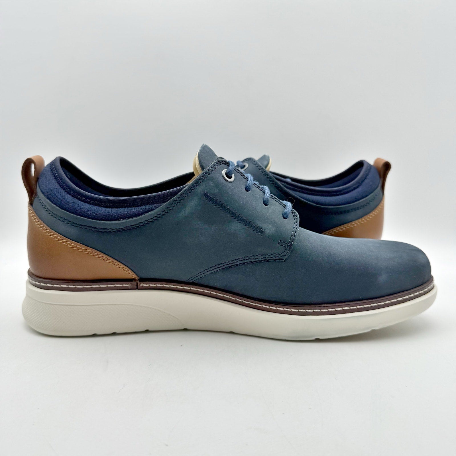 Samuel Hubbard Mens Rafael Lace Up Sneakers US 11.5 Wide Blue Navy Nubuck NWOB