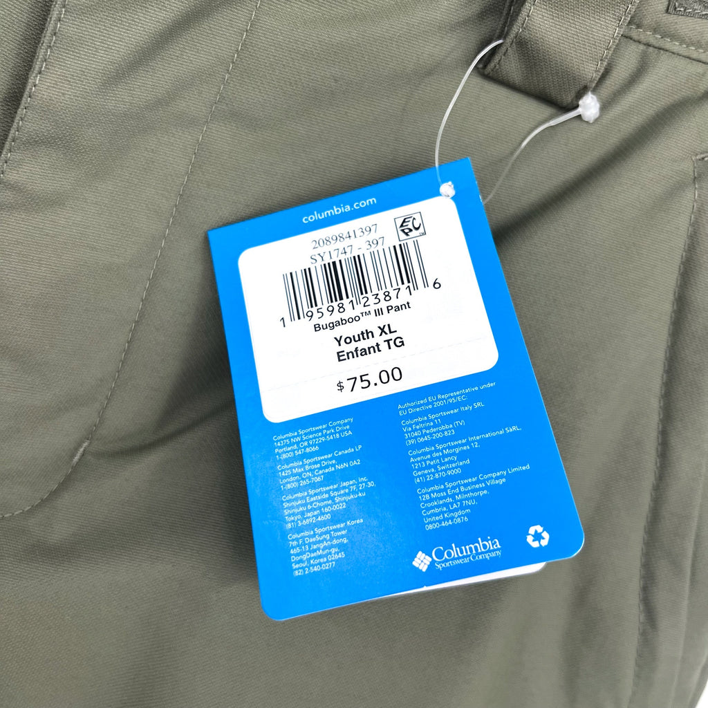 COLUMBIA Kids' Bugaboo III Snow Pants XL Youth 18-20 Green Waterproof NWT