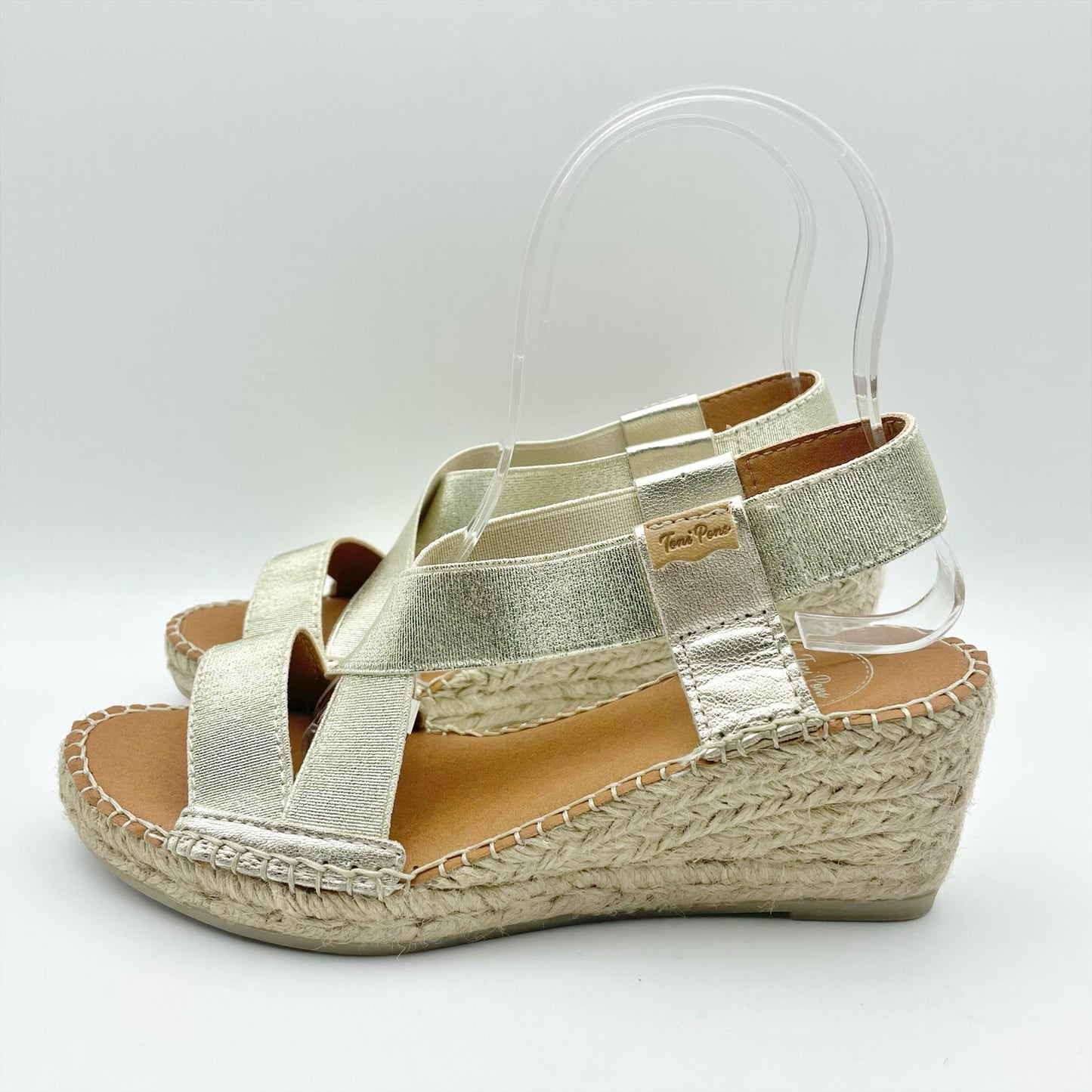 Toni Pons Womens Tura-RC Sandals EU 36 US 6 Gold Espadrille Wedge Heel NIB