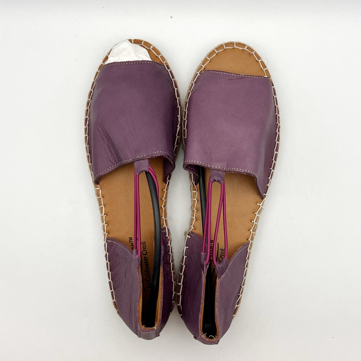 Coldwater Creek Womens Walk With Me Valencia Sandals US 8.5 Purple Leather NIB