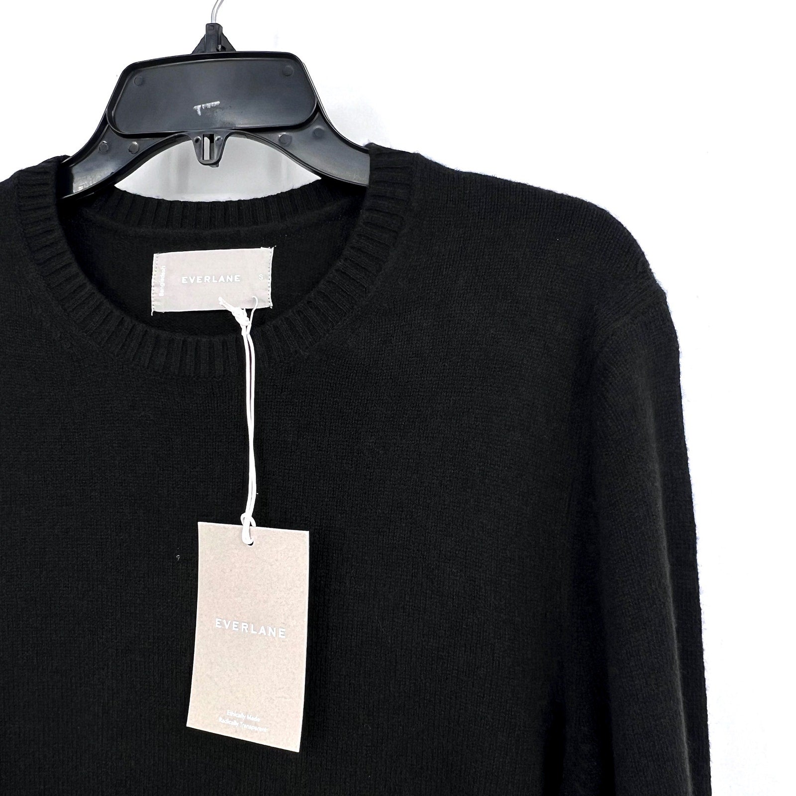 EVERLANE Men's Premium Merino Wool Sweater Small Black Crew Neck NWT