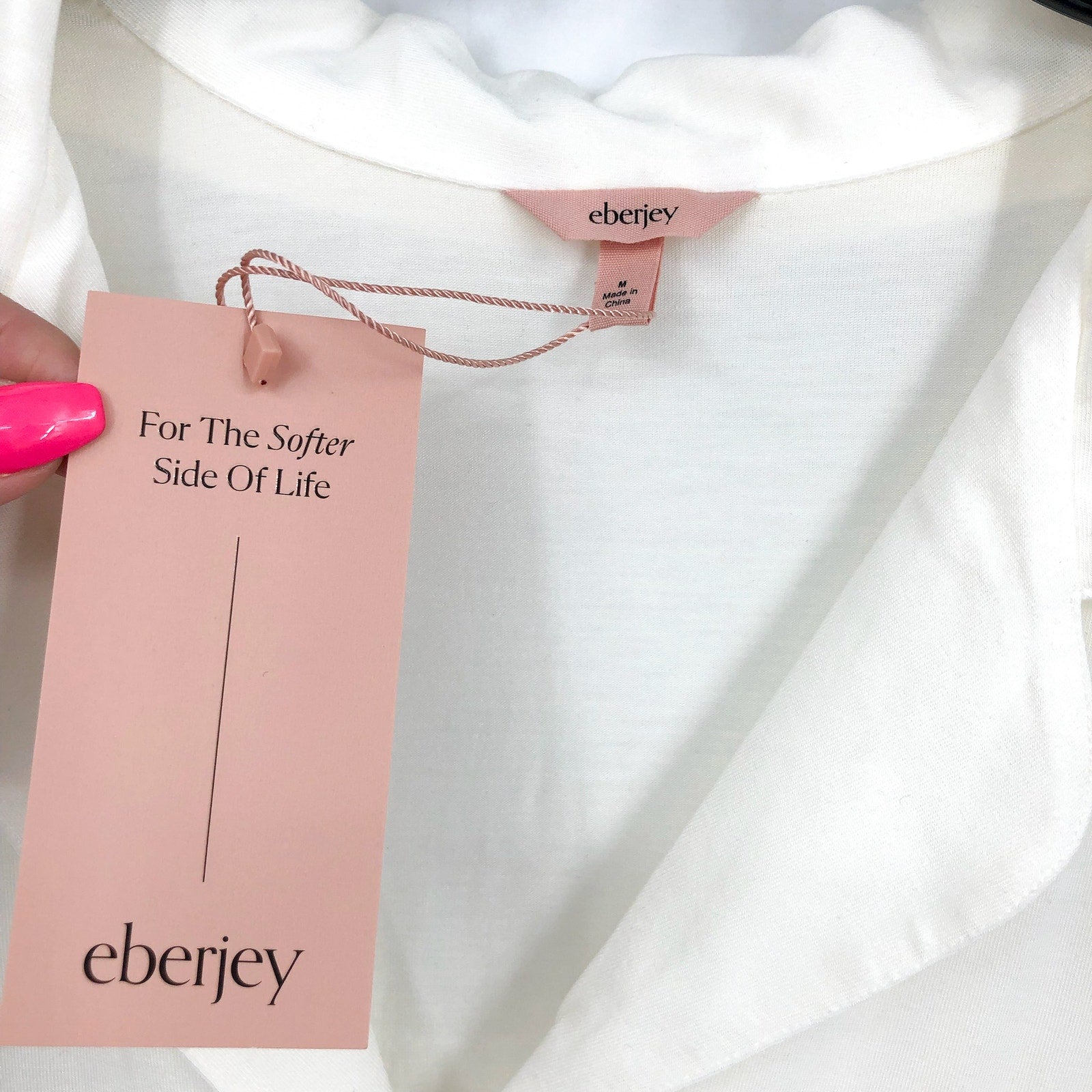 EBERJEY Women's Malou Short Pajamas Set Medium Ivory White Lace NWT