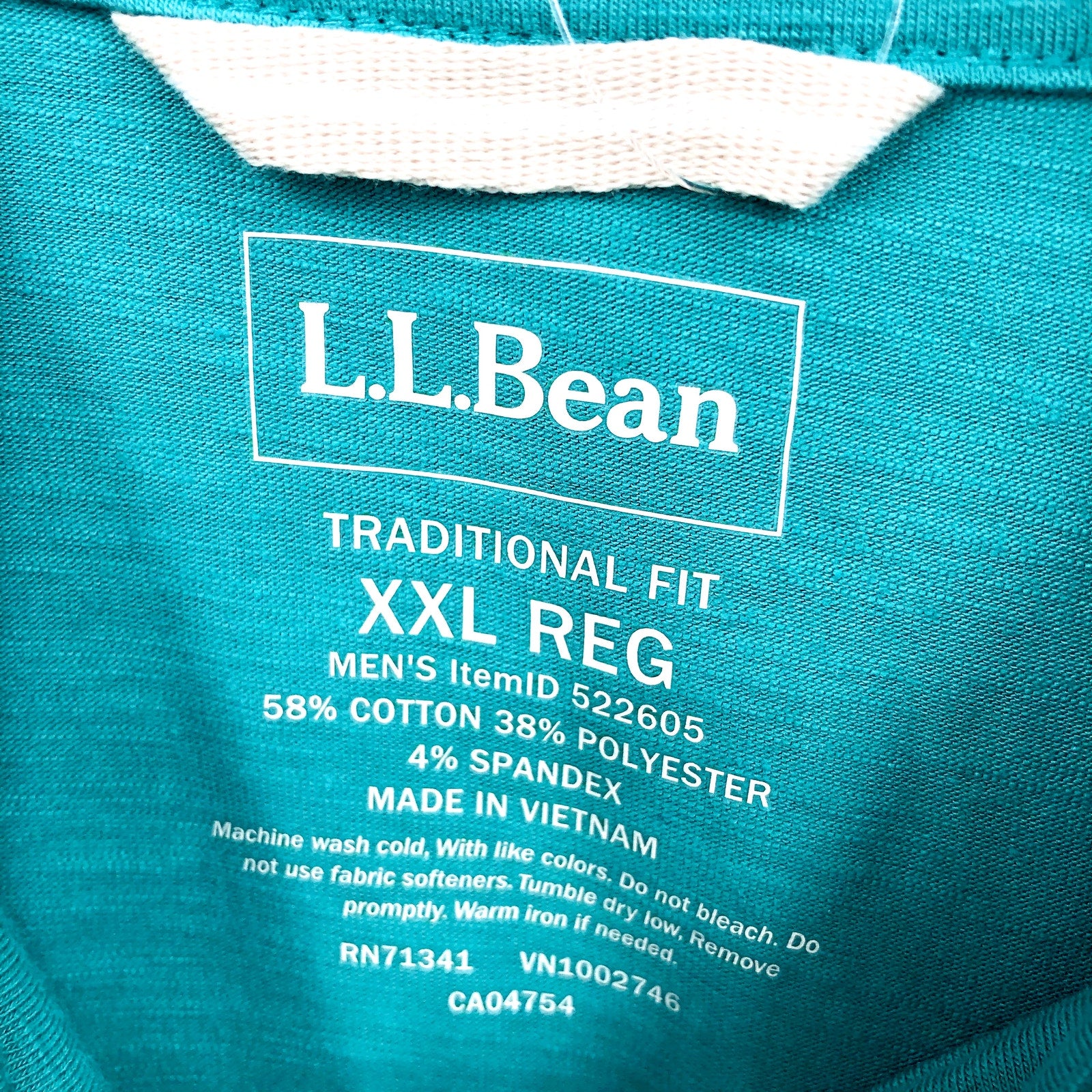L.L.BEAN Mens Lakewashed Performance Polo Shirt XXL Blue-Green Short-Sleeve NWT