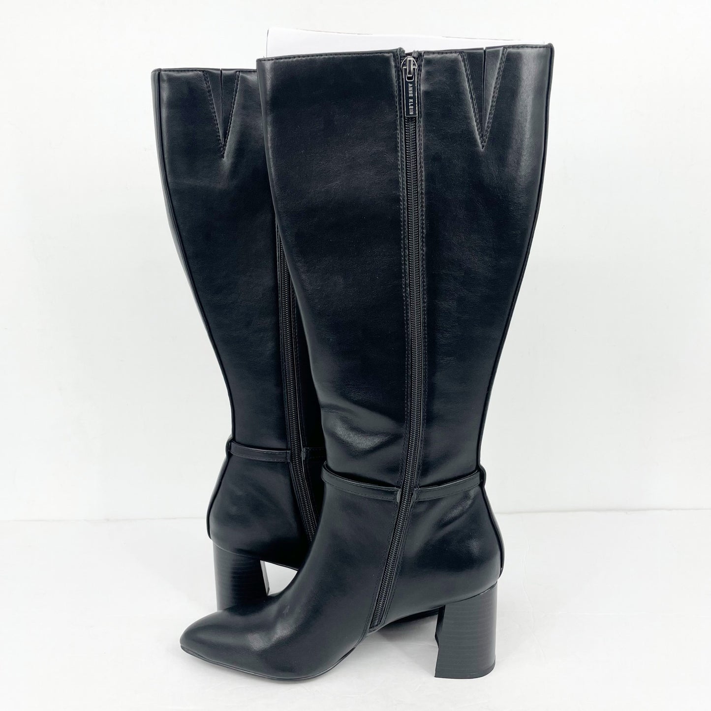 Anne Klein Womens Brenice Knee High Boots US 9 M EU 39.5 Black NIB