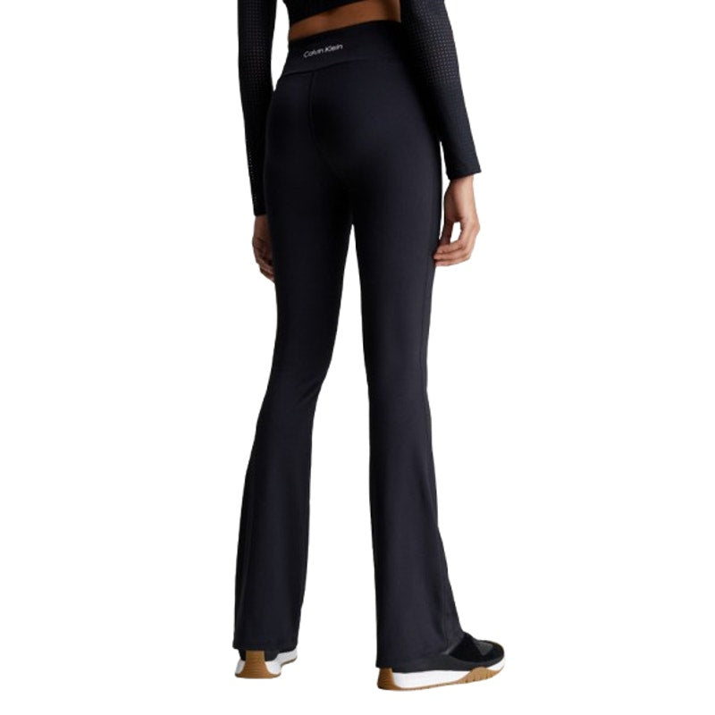 CALVIN KLEIN Women's Flared Gym Leggings Small Black Elastic Waist NWT