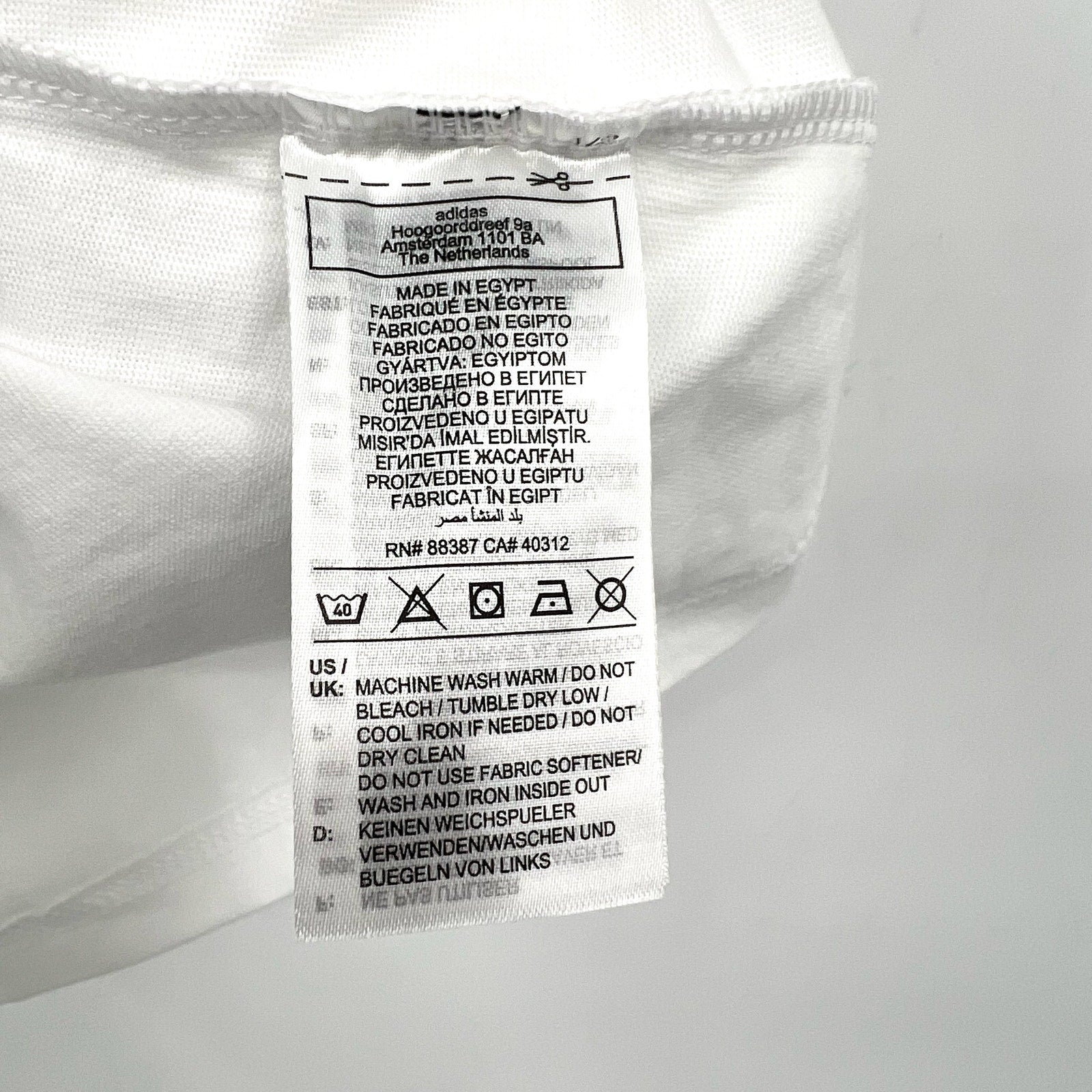 ADIDAS Women's Essentials Linear Single Tee Large White Short Sleeve NWT