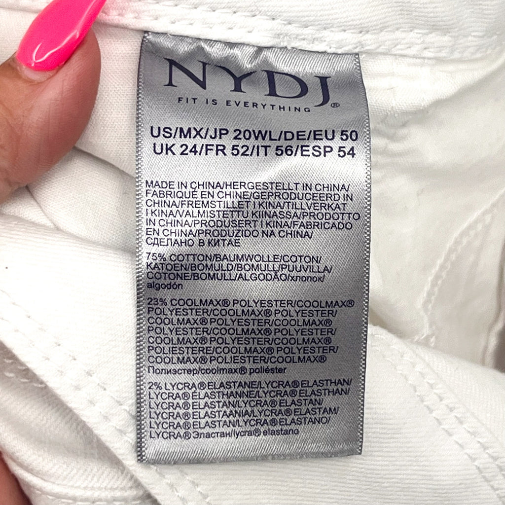 NYDJ Womens Cool Embrace Wide Leg Crop Jeans SIZE 20WL Optic White NWT