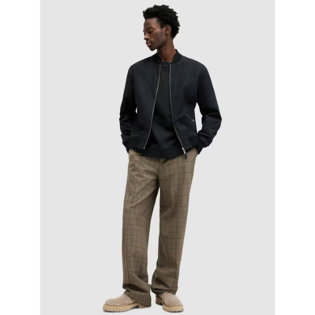 Allsaints Mens Reversible Bassett Bomber Jacket XS Black Ash Khaki NWT