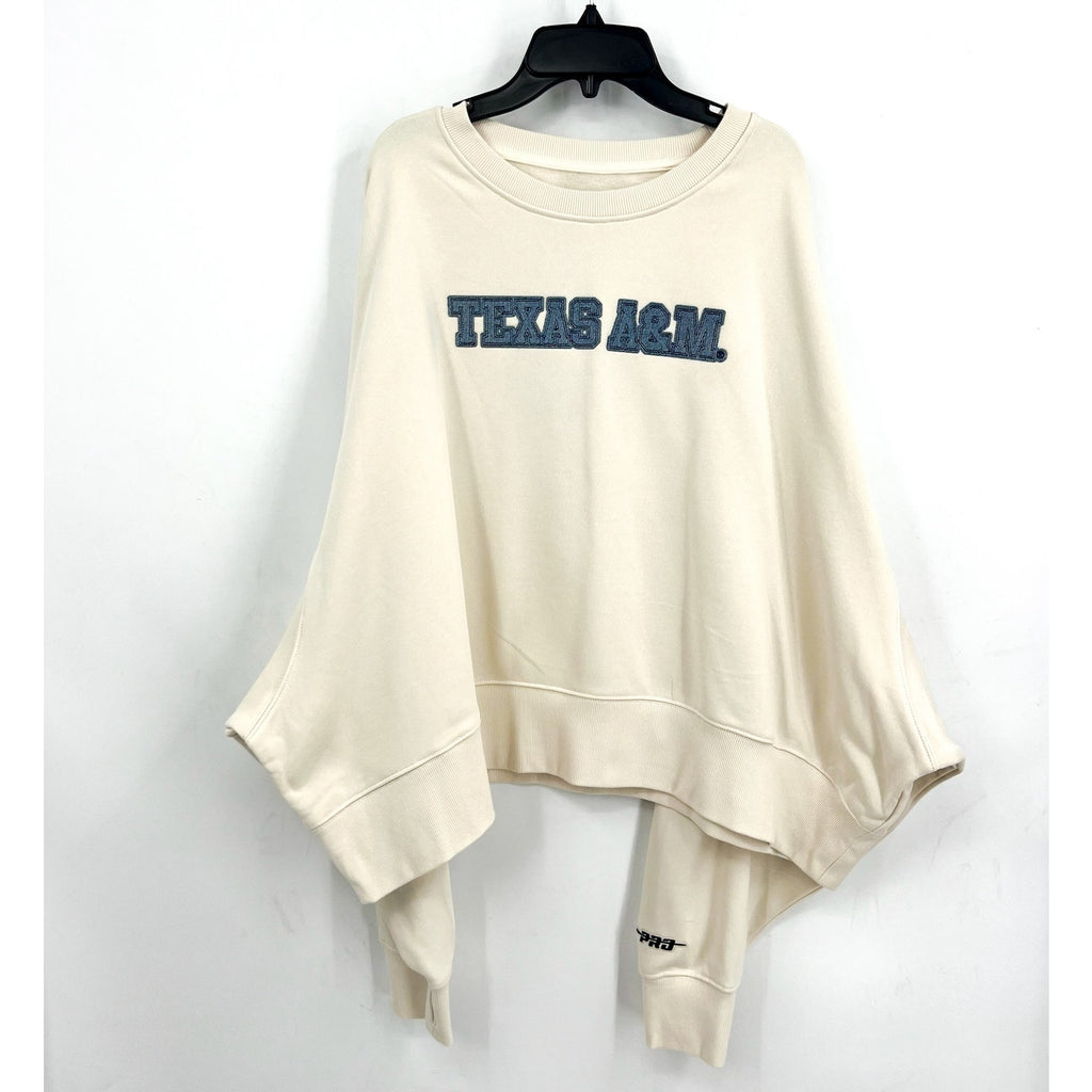 PRO STANDARD Womens Texas A&M Oversized Pullover Sweatshirt 2XL Cream Blue NWT