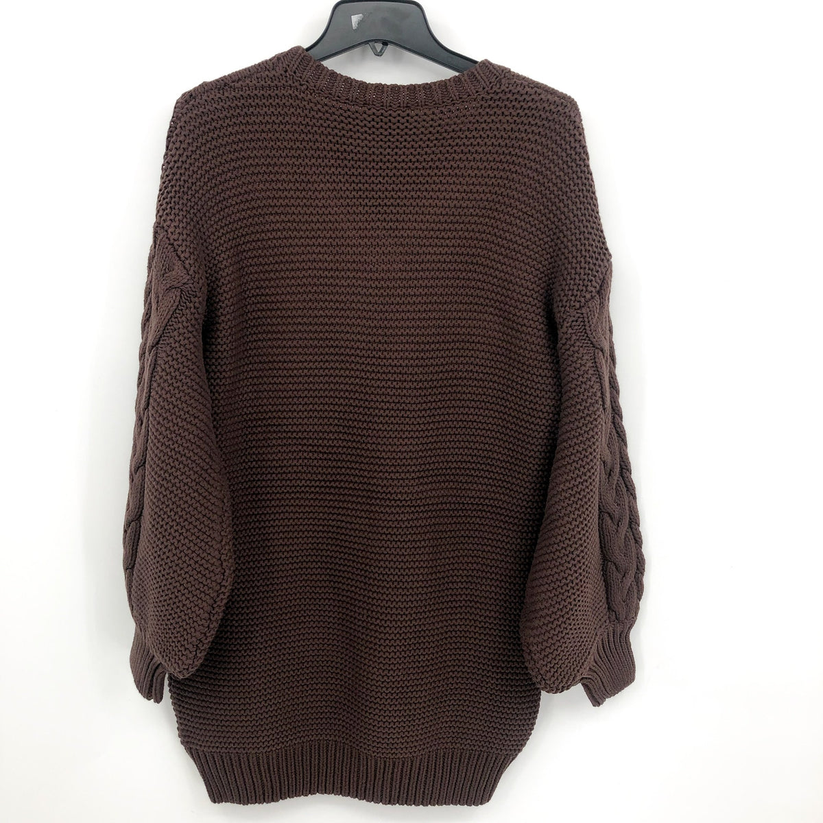 BARDOT Bell Knit Sweater Dress Large US 8 Brown Chocolate Long Sleeves NWT