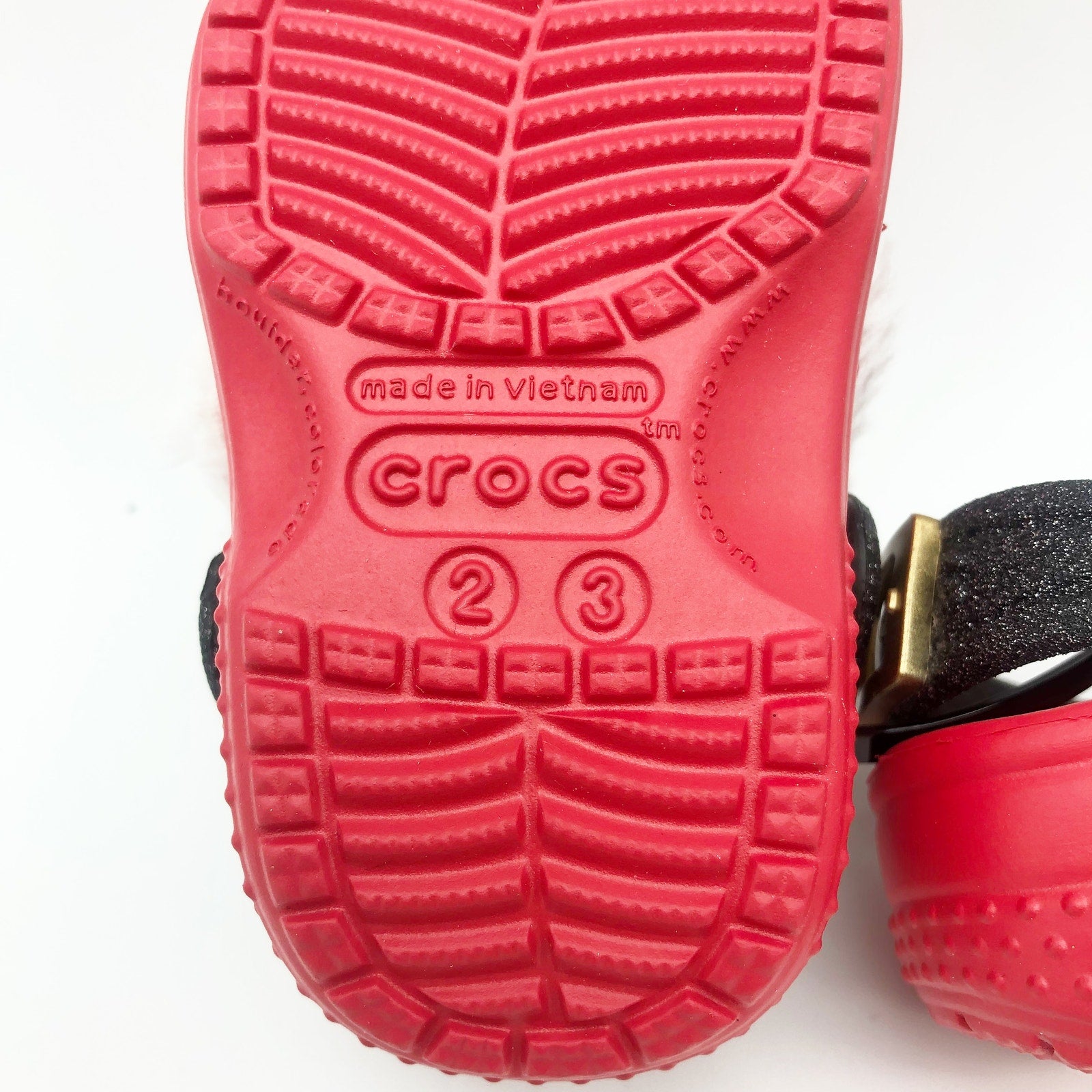 Crocs Baby Santa Classic Clogs Infant Size 2-3 Festive Red White Black NWT