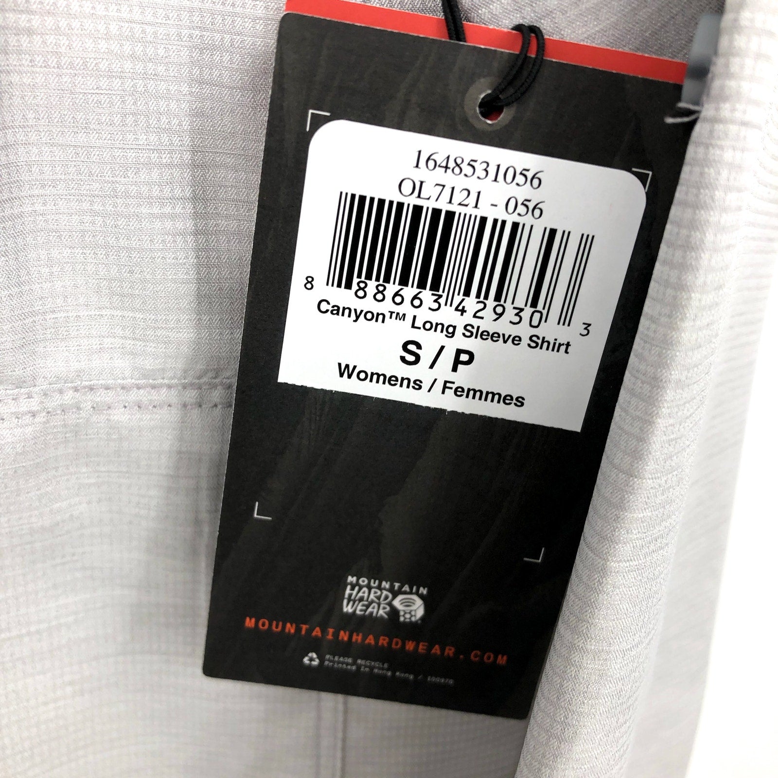 MOUNTAIN HARDWEAR Women's Canyon Long Sleeve Shirt Small Grey Light Dunes NWT