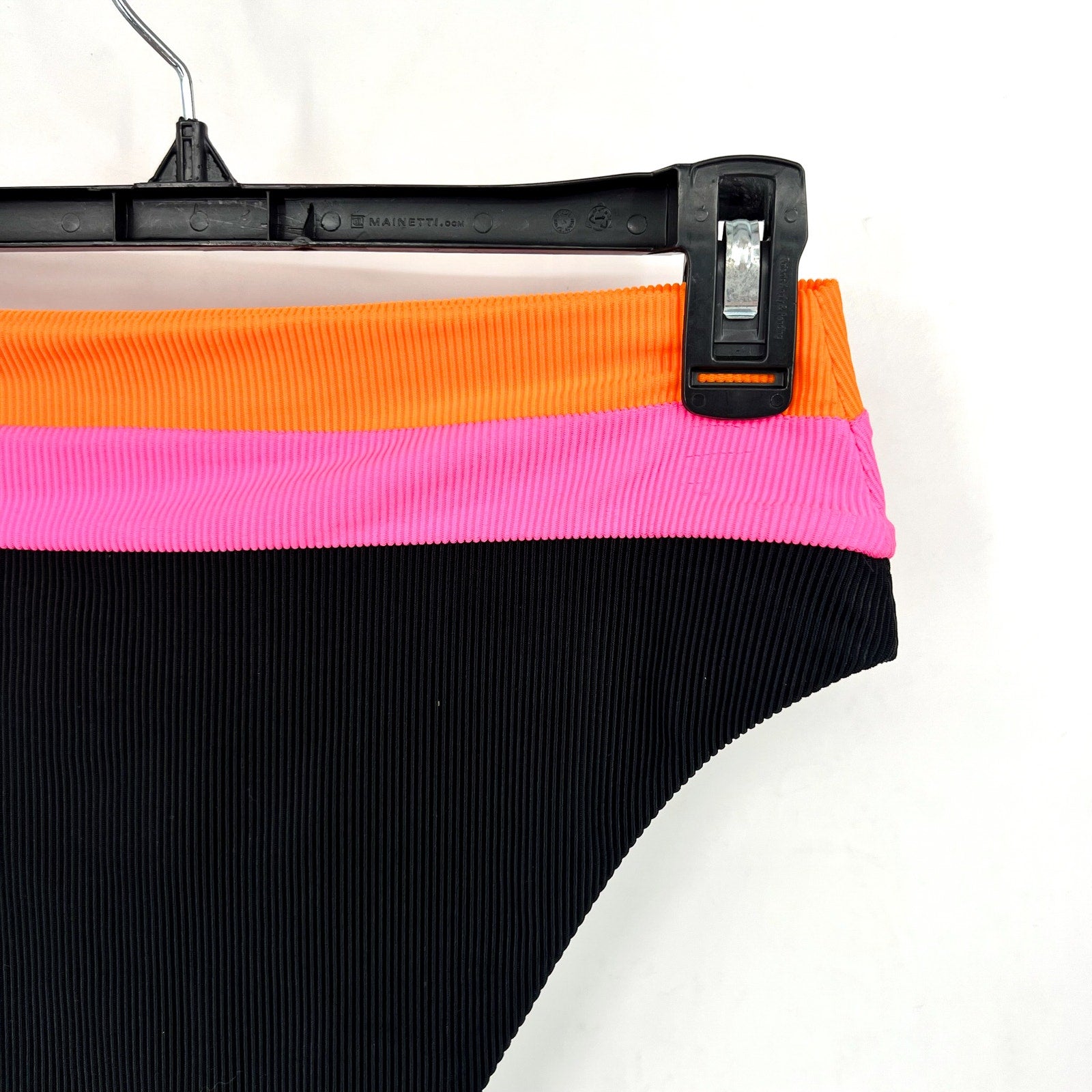 BEACH RIOT Heidi Colorblock High Waist Bikini Bottoms Medium Black Orange NWT