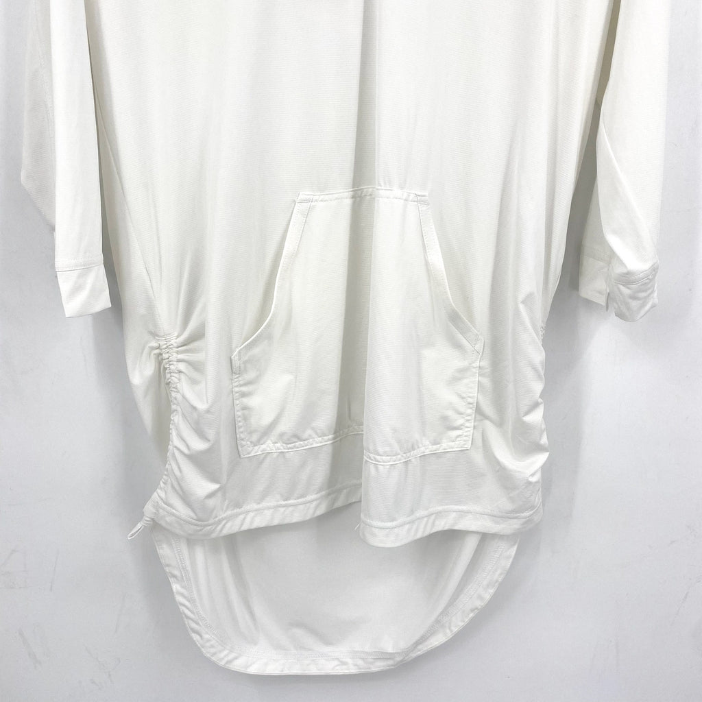 PRANA Women's Mantra Bay Tunic Cover Up Small White Long Sleeve Hooded NWT