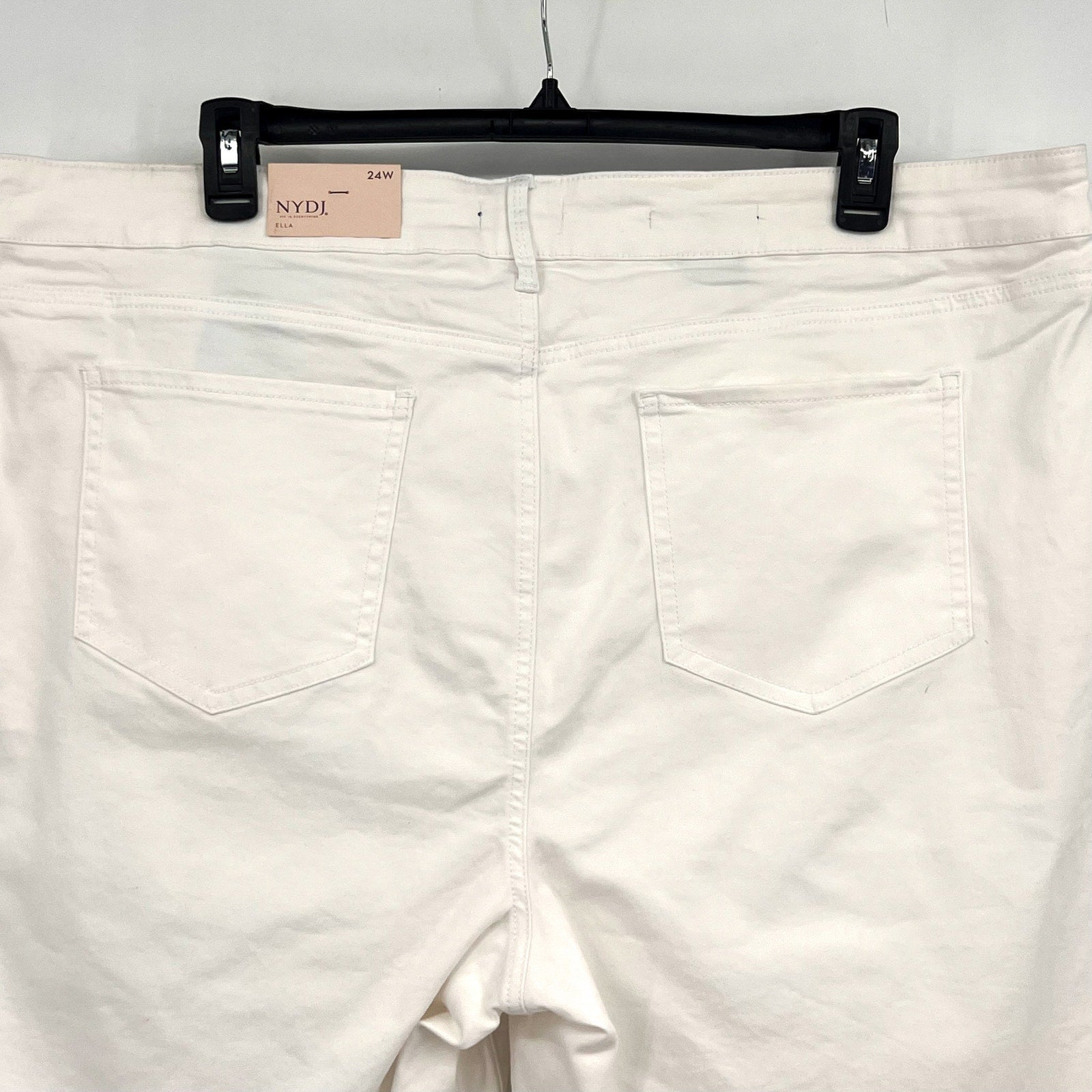 NYDJ Womens Ella Denim Shorts Size 24W Optic White 8" Inseam NWT