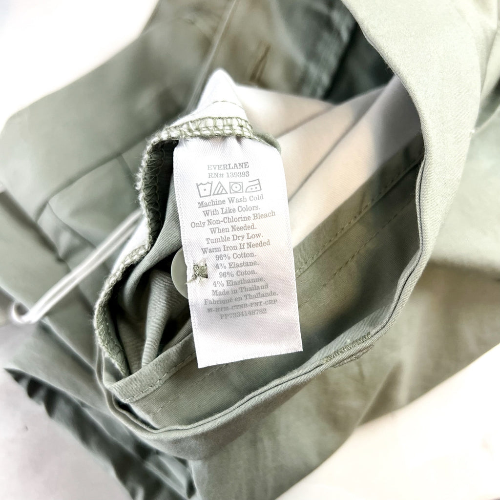 EVERLANE Mens Air Chino Pant 33x32 Sage Green Stretch Cotton Poplin Slim Fit NWT
