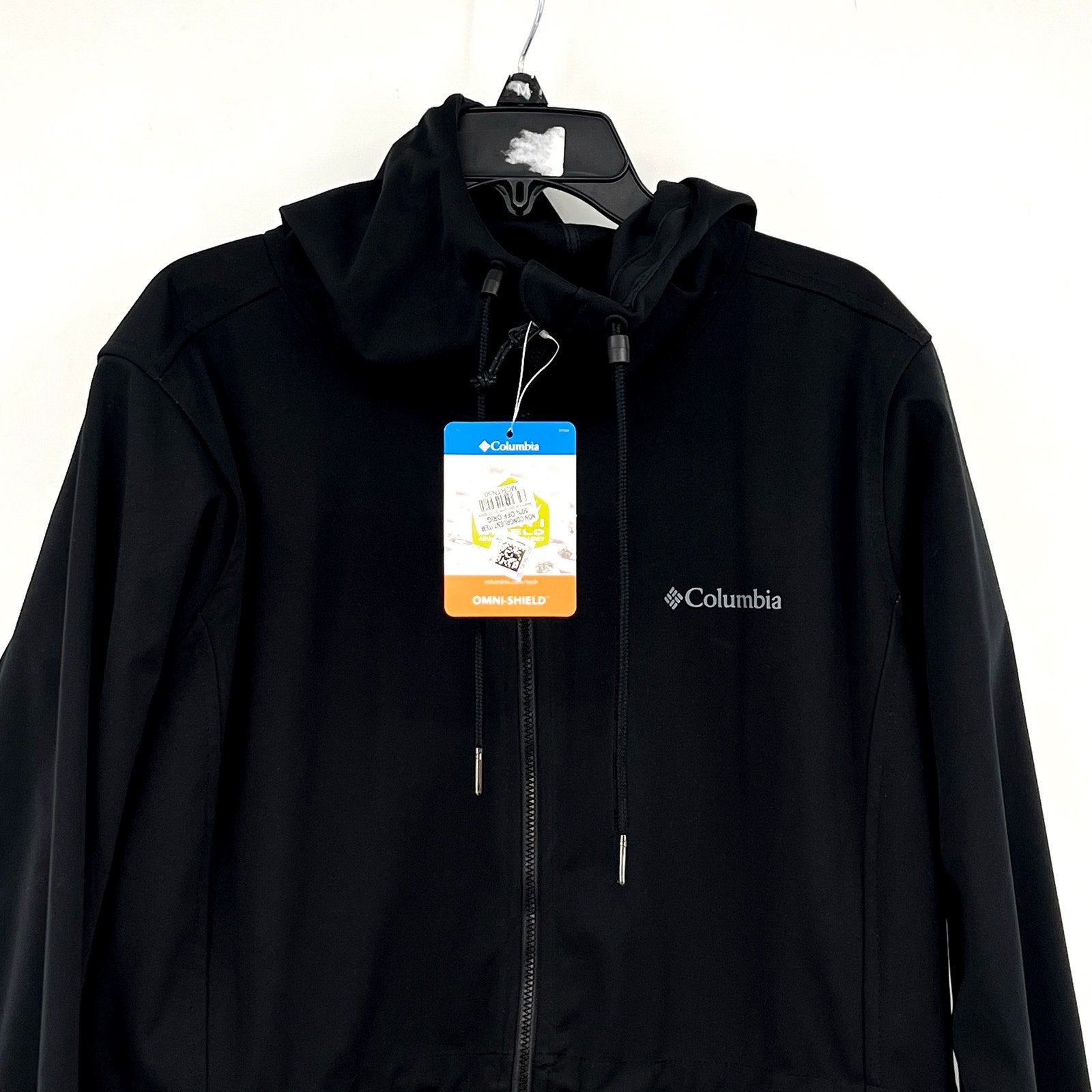 COLUMBIA Women's Rose Winds Softshell Jacket Medium Black Hooded Long Sleeve NWT