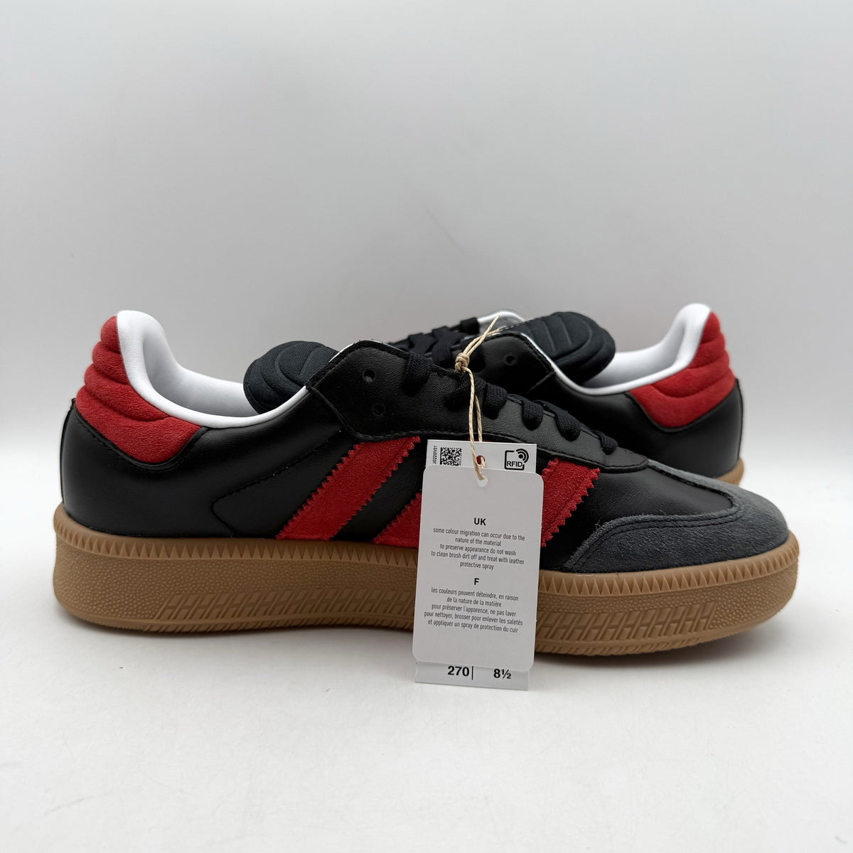 Adidas Samba XLG Sneakers MENS 8.5 WOMENS 9.5 Black Red Suede Athletic NIB