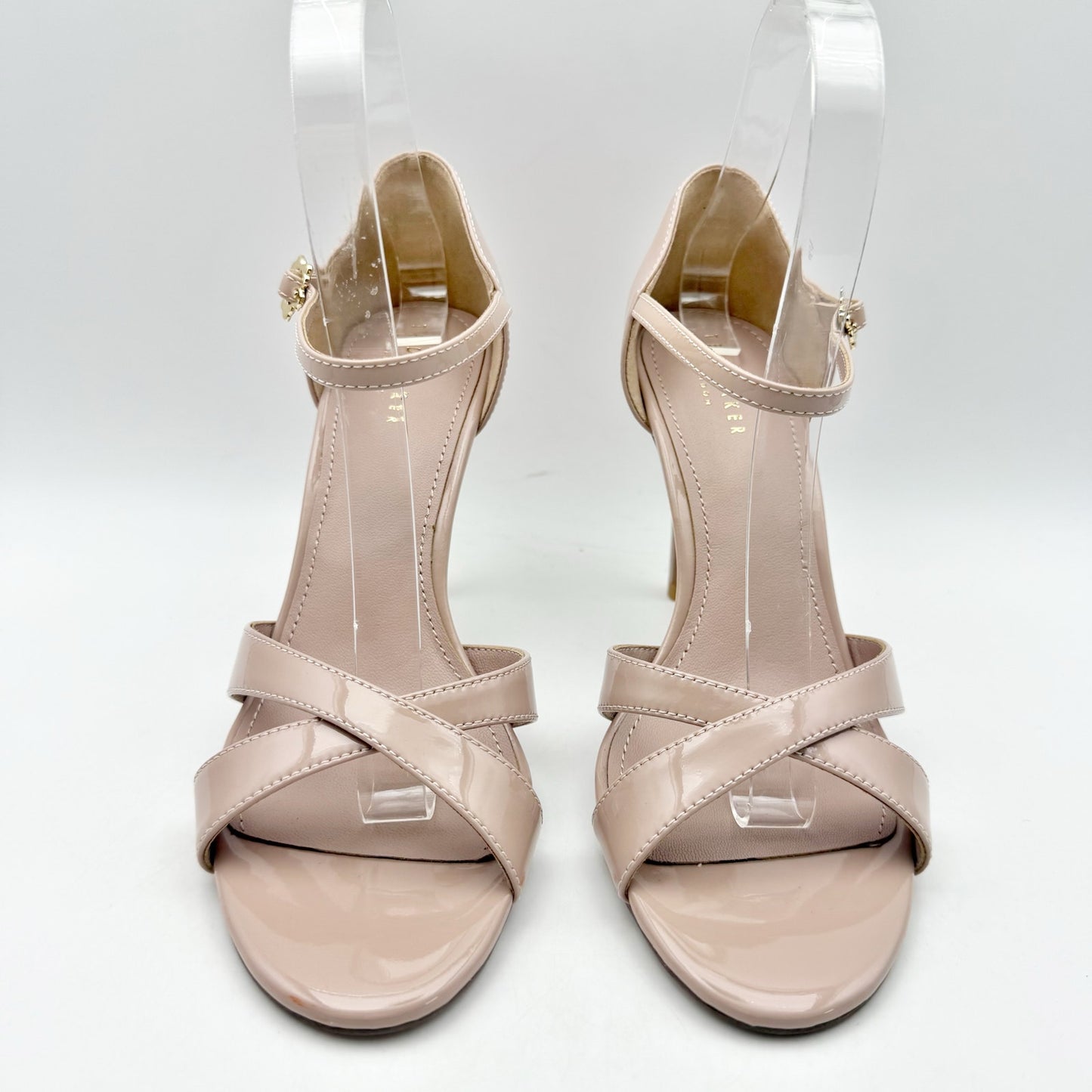 Ted Baker Womens Harinap Heeled Sandals EU 37.5 US 7.5 Nude Leather NIB