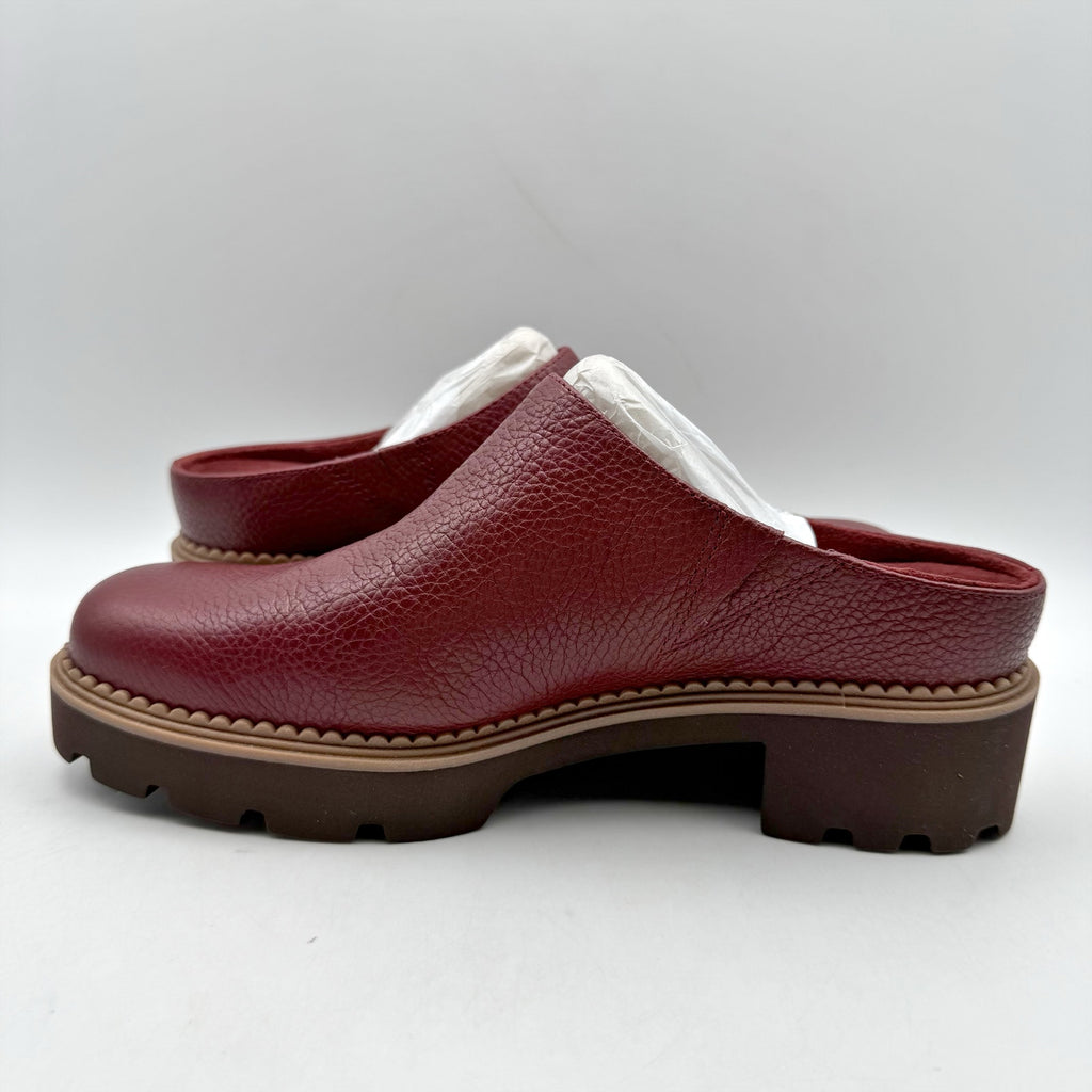 Vionic Womens Fairfax Clogs US 6 M EU 36 Red Vegan Leather Slip On NIB