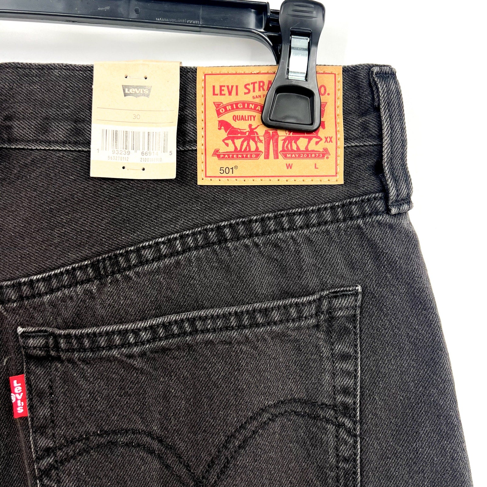 LEVIS Womens 501 Original Fit Shorts Size 30 US 10 Lunar Black 56327-0112 NWT