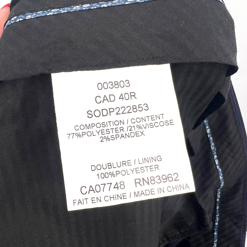 SOUL OF LONDON Men's Slim Fit Suit Dress Pants Size 40R Navy Blue Flat Front NWT