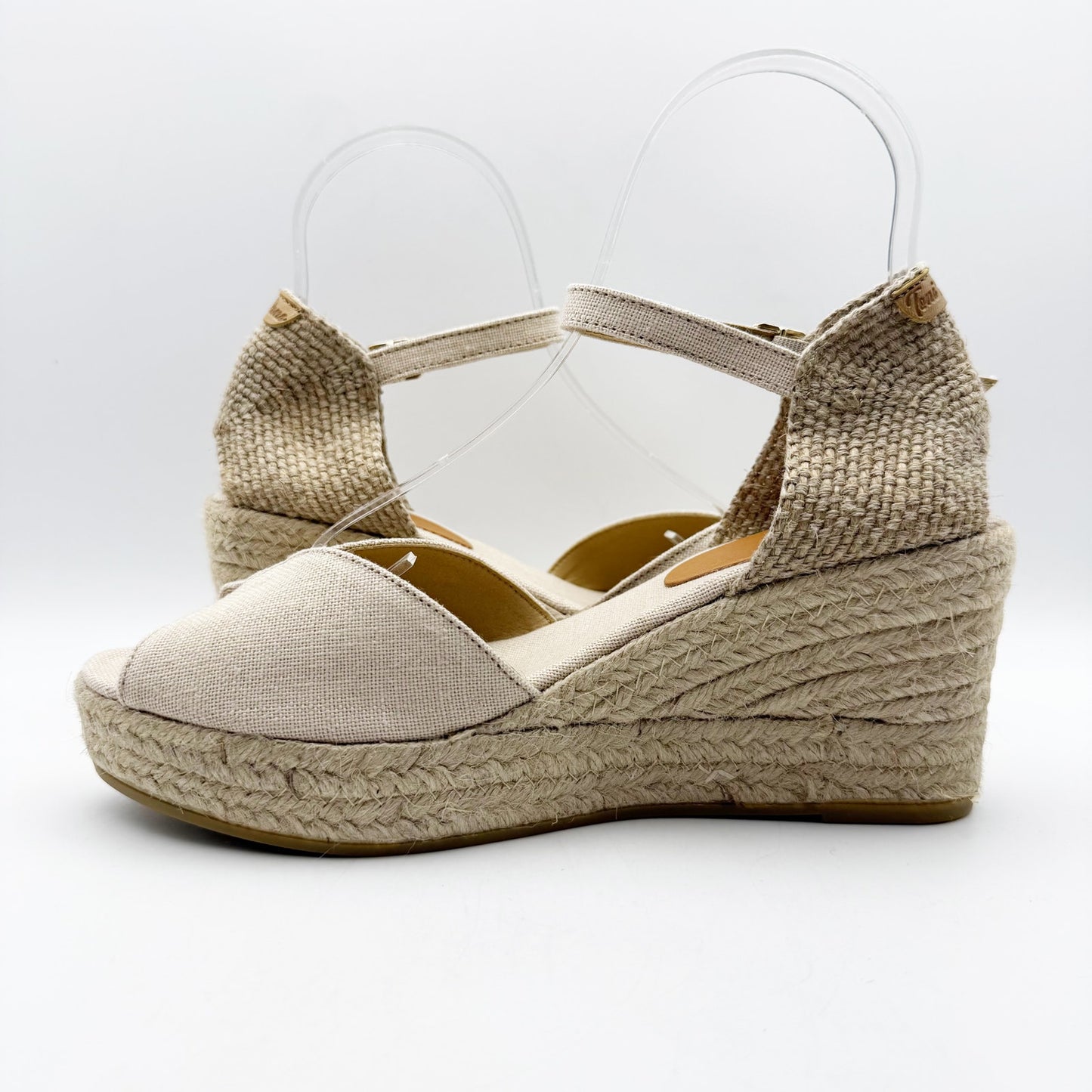 Toni Pons Womens Lua-NT Wedge Heels EU 41 US 10.5 Cream Espadrille Sandals