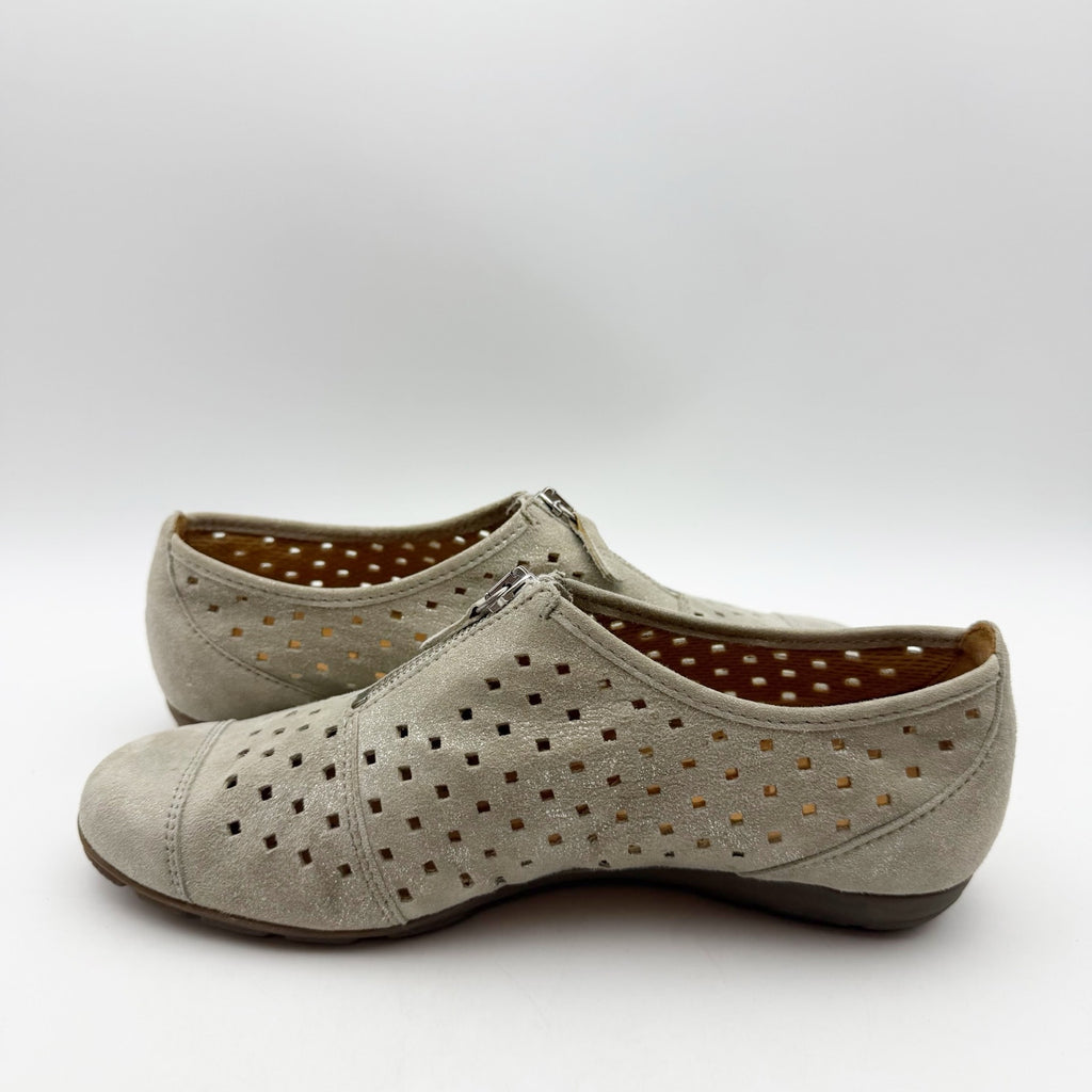 Gabor Womens 84.164 Hovercraft Flats Shoes US 6 UK 3.5 Grey Nubuck Leather NWOB