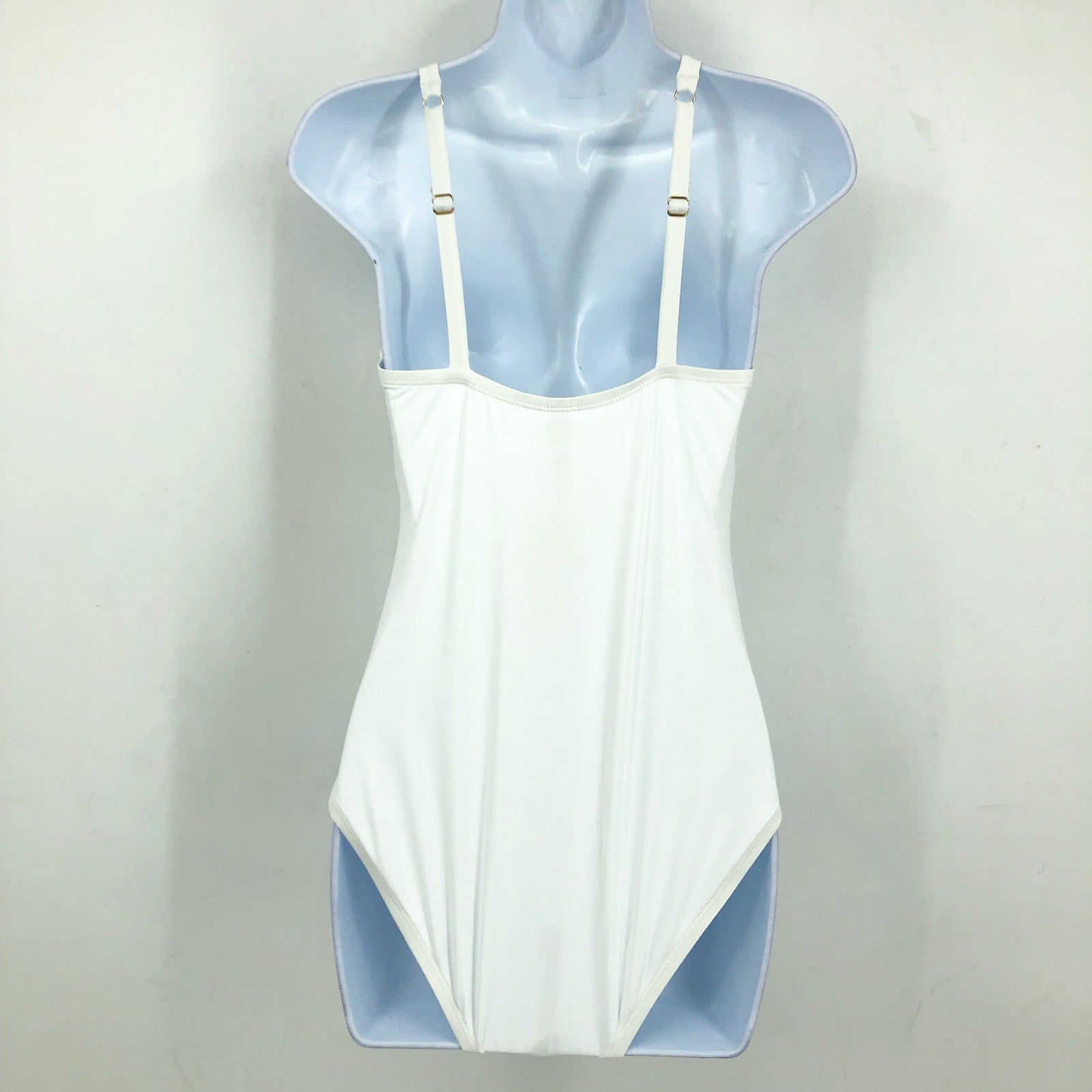 TOMMY BAHAMA Pearl Cross Front One-Piece Swimsuit Size 8 White Over Shoulder NWT