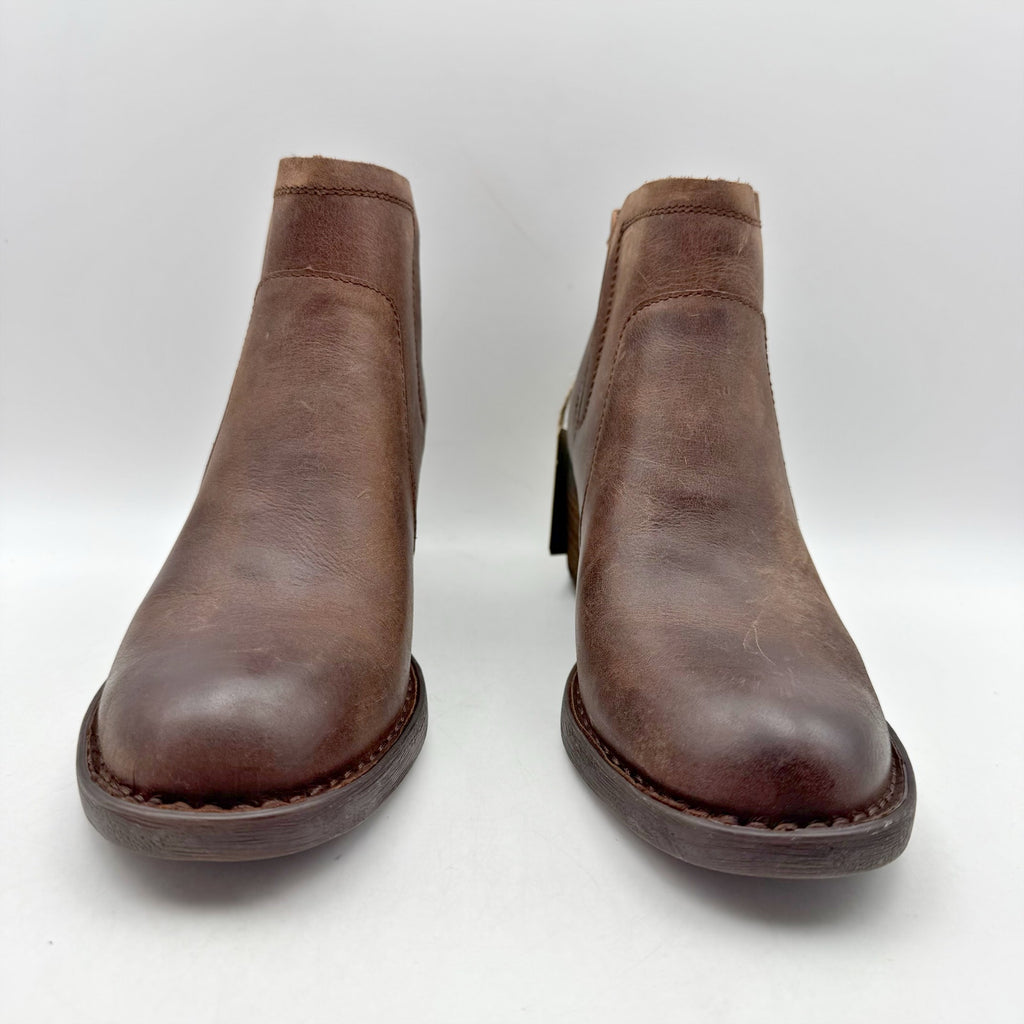 Born Womens Reece Ankle Booties Size 6.5 M EU 37 Brown Leather Boots NIB